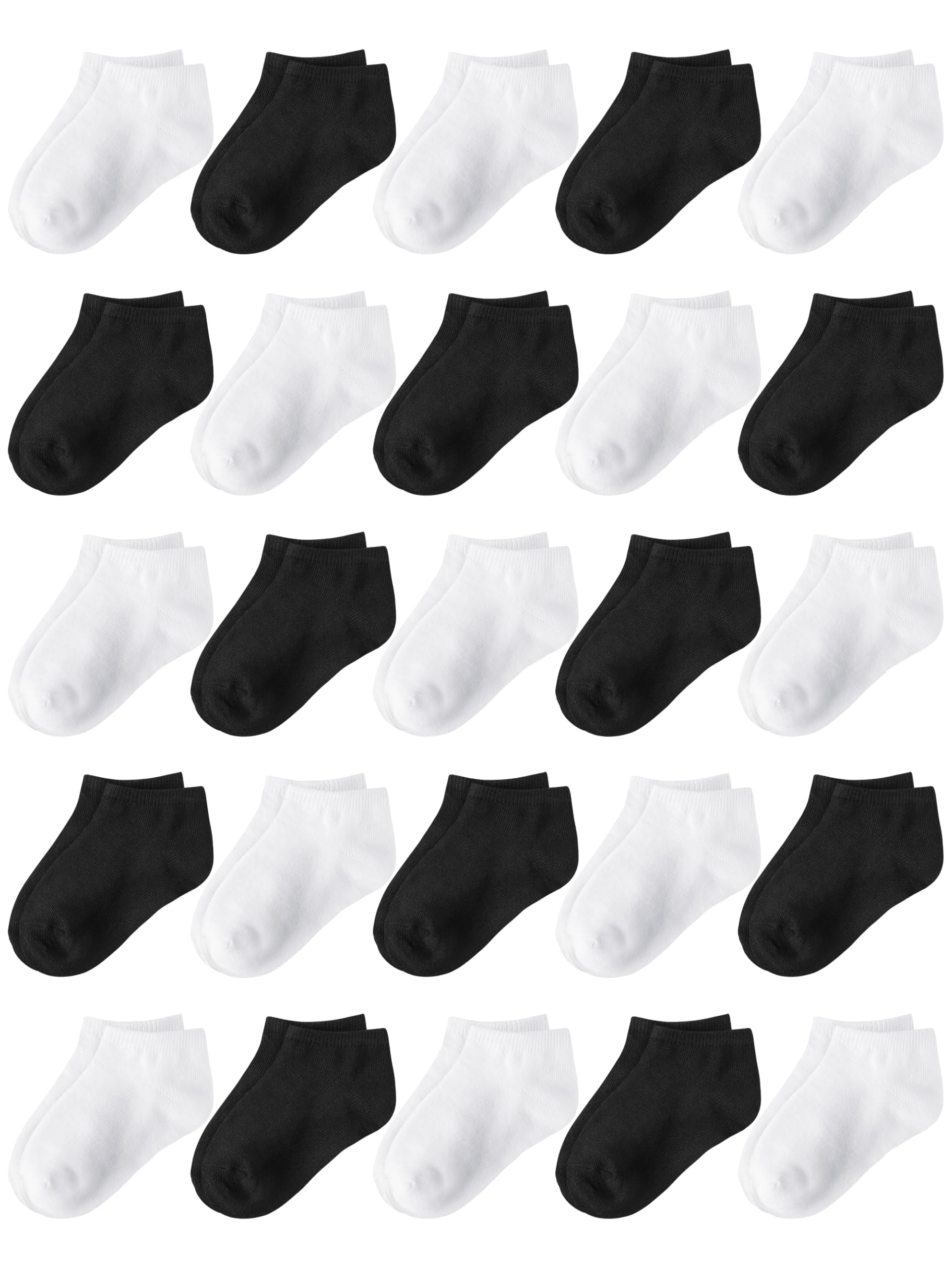 Glooarm 25 Pairs Toddler Socks for Boys & Girls - Soft Ankle Socks with Half Cushion for Kids (Ages 2-6) | Perfect for School, Play & Everyday Comfort