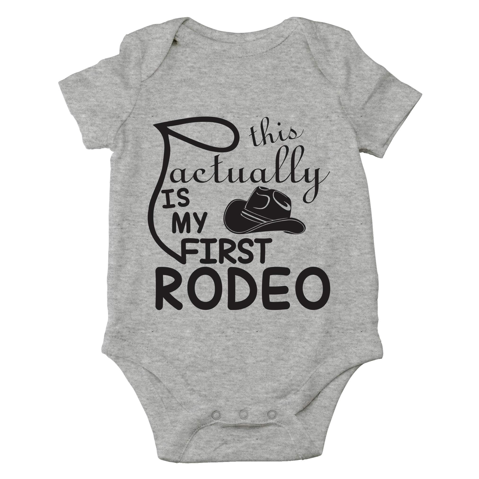 Adorable 'This Is Actually My First Rodeo' Baby Bodysuit - Cute Newborn Romper for Boys & Girls | Perfect for Western Theme Parties, Rodeo Events & Cowboy Photo Shoots