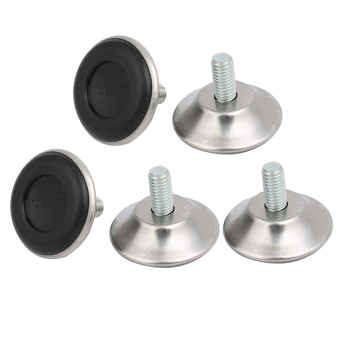 IIVVERR 5pcs M8x16mm Threaded 38mm Diameter Stainless Steel Adjustable Leveling Feet - Heavy Duty Furniture Levelers for Tables, Workbenches & Appliances