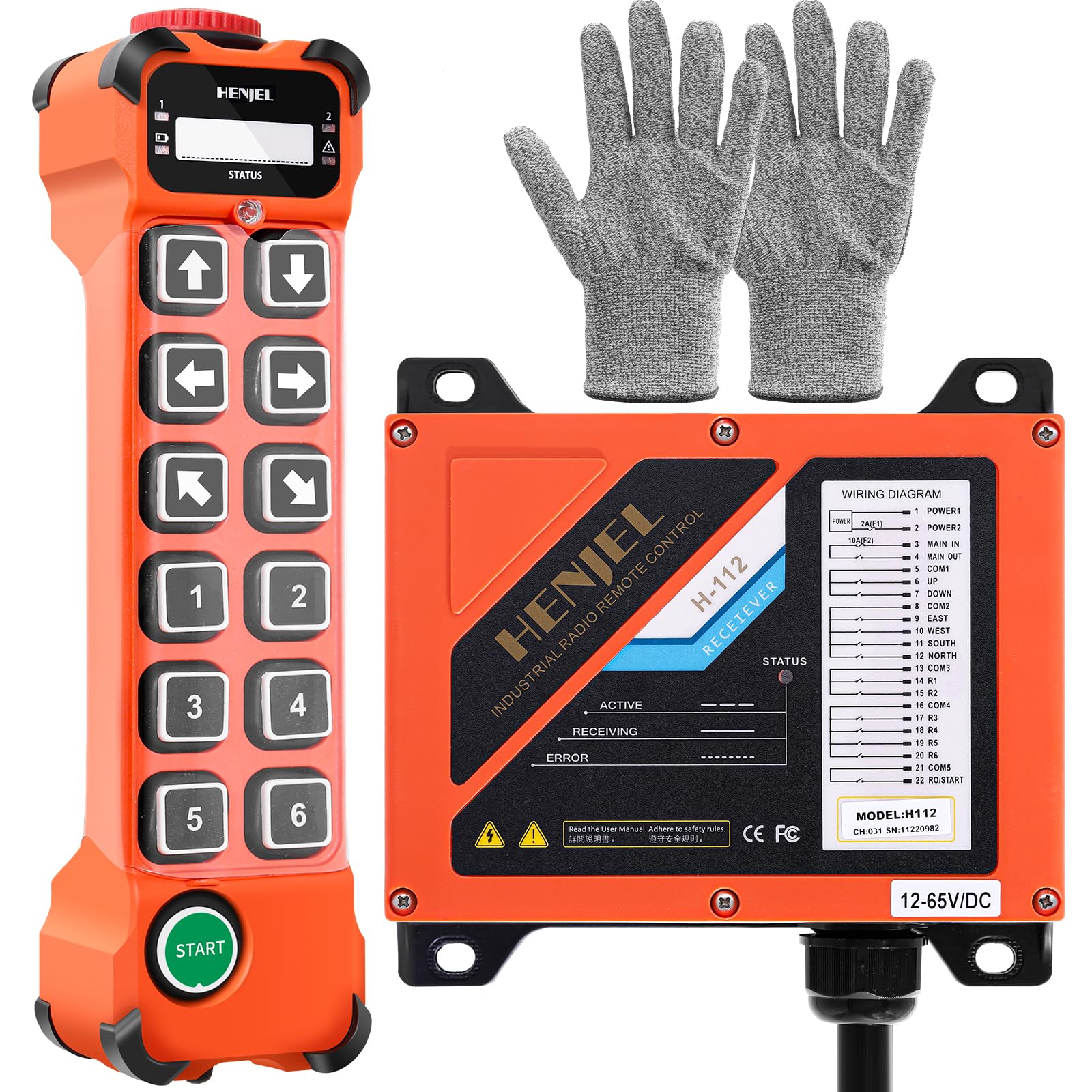 **12-Channel Wireless Crane Remote Control - Industrial Radio Hoist Controller for Overhead, Bridge & Gantry Cranes (110V/220V/380V Receiver) - Perfect for Construction, Warehousing & Heavy Lifting**