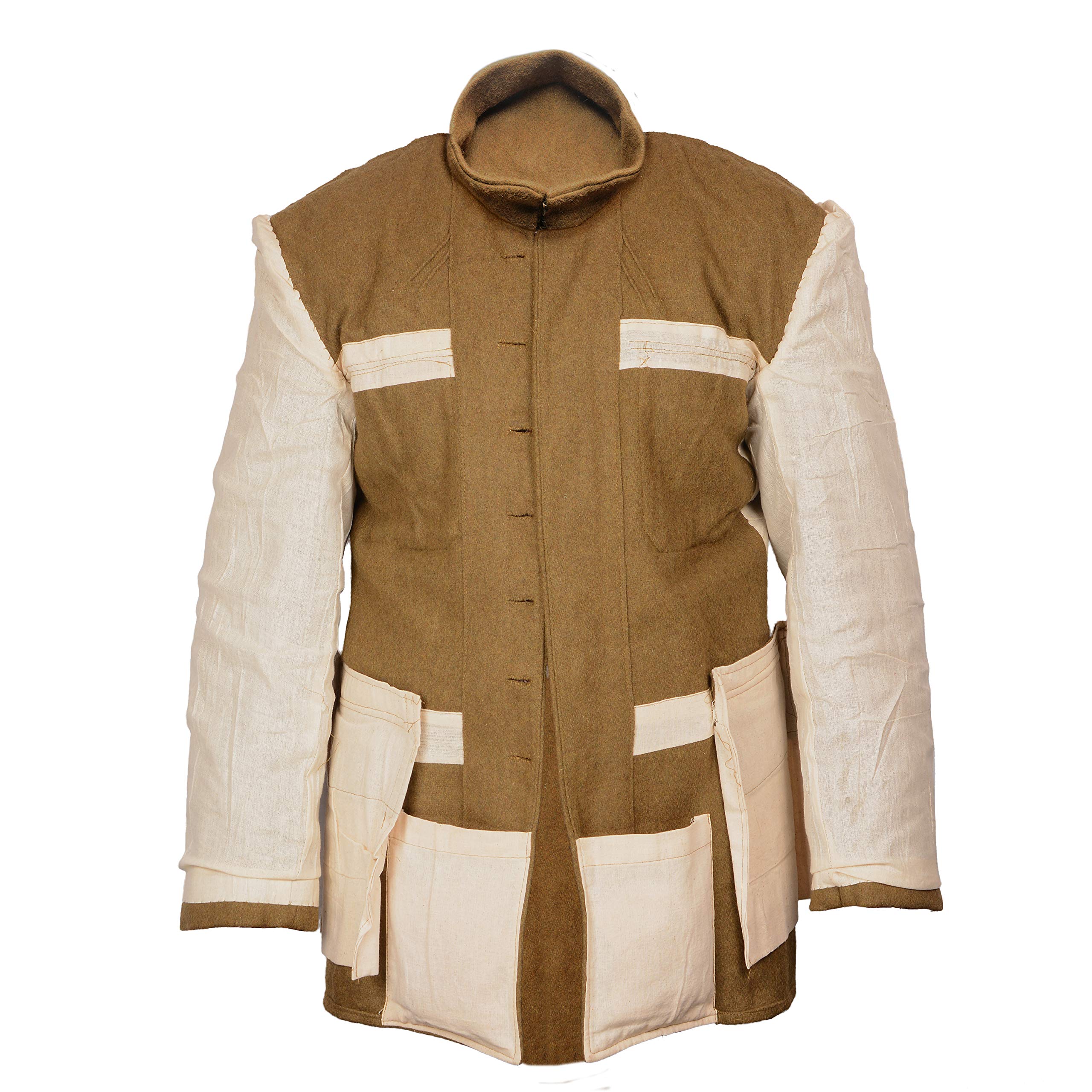 Vintage WW1 Canadian Army 1907 Khaki Stand Collar SD Tunic - Authentic 1903 Canadian Service Dress Reproduction Jacket - Military Reenactment & Historical Costume Collection