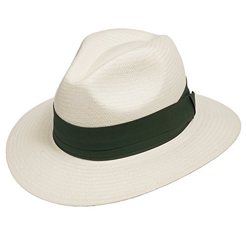 Ivory Straw With Green Hatband