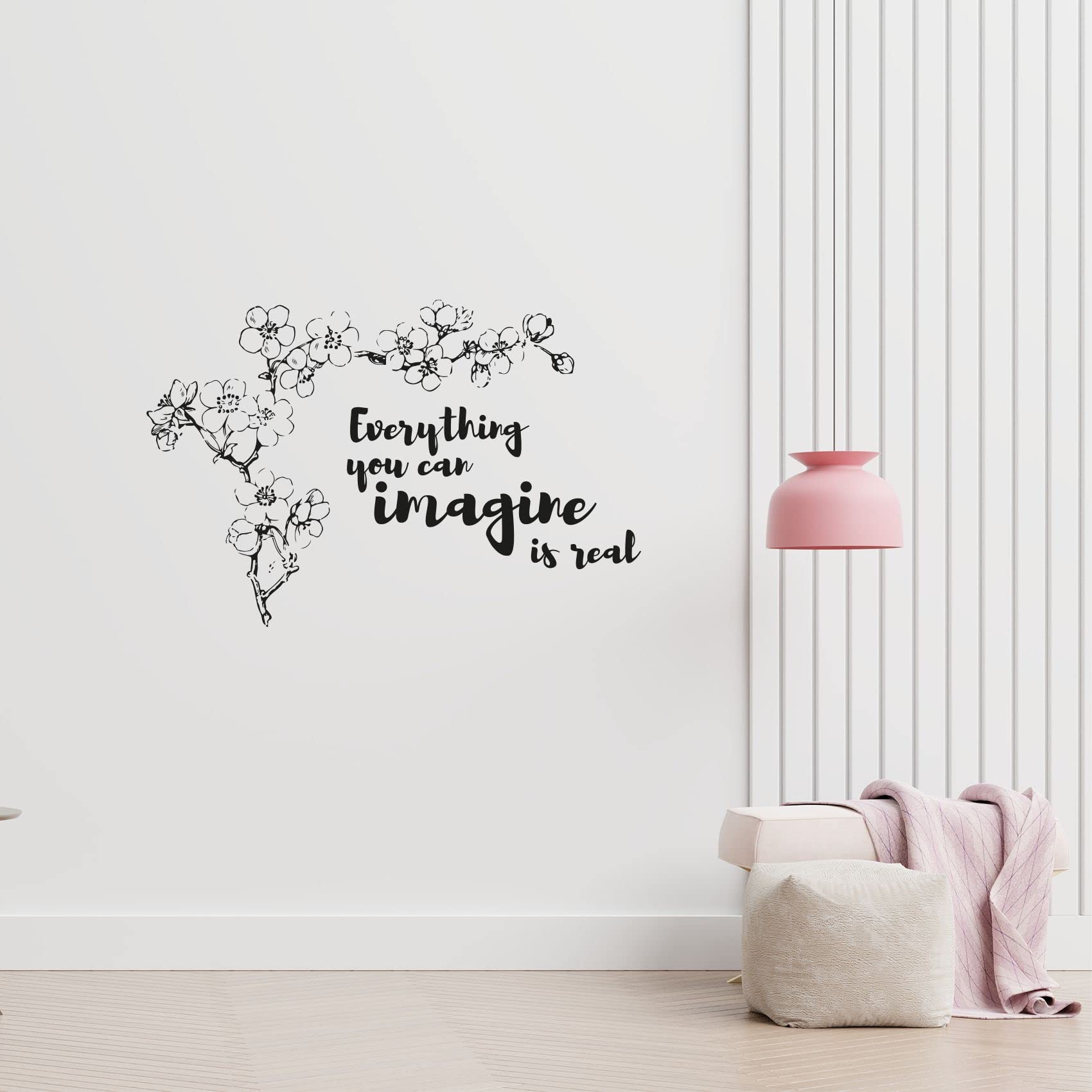 Cherry Blossom Wall Decal - Japanese Sakura Flower Vinyl Sticker Art for Kids Room, Nursery, Bedroom Decor (24x40 inch) | Perfect for Girls & Boys Room, Home Decoration, DIY Wall Art, and Party Backdrop