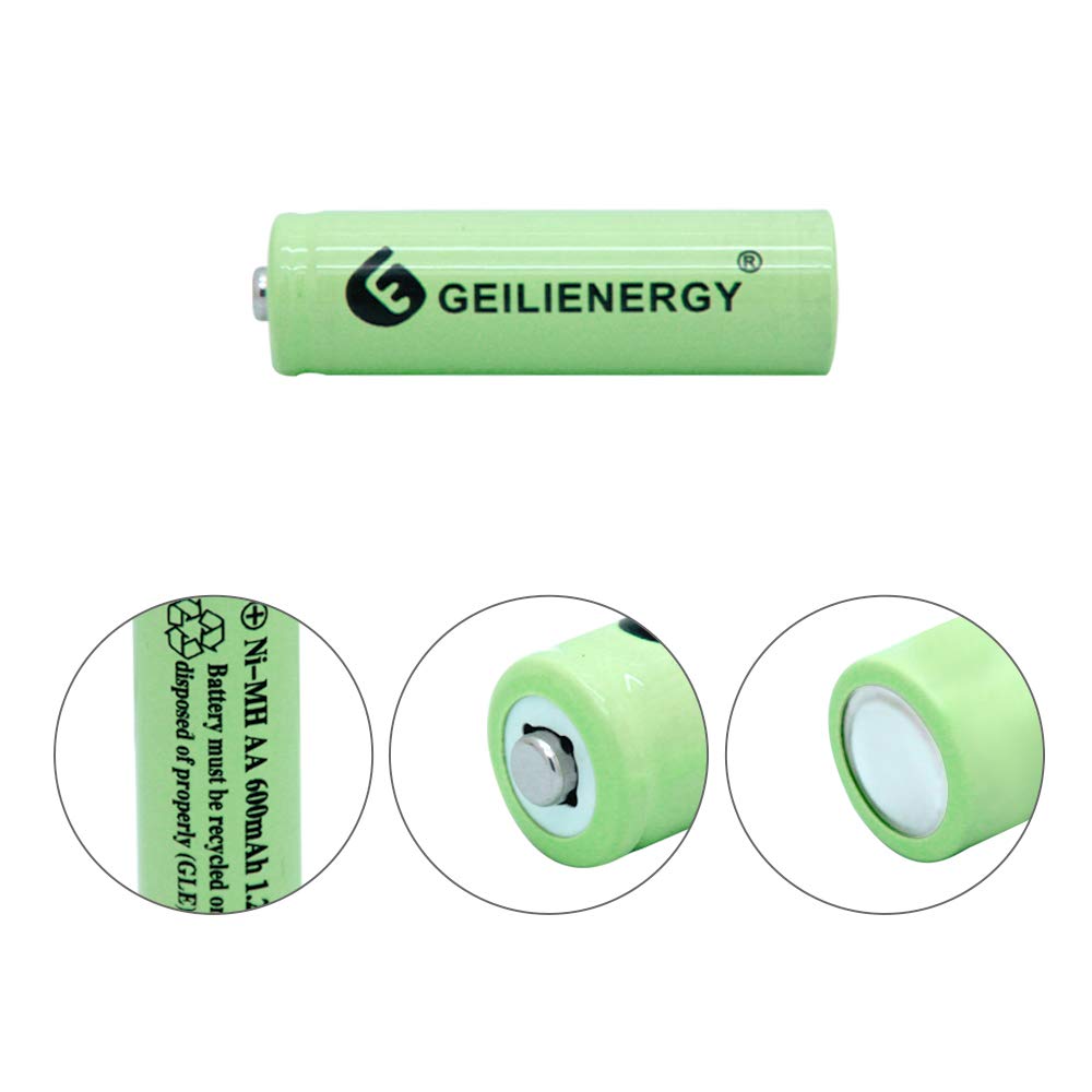 QBLPOWER AA Solar Light Batteries - 12 Pack 600mAh 1.2V NiMH Rechargeable Double A Batteries for Outdoor Solar Lights, Garden Decor, Lawn Landscaping & Remote Controls - Perfect for Solar Pathway Lights, Landscape Lighting & Wireless Devices