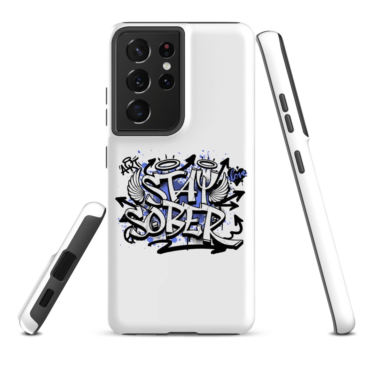 Stay Sober Graffiti Samsung Phone Case - Trendy Protective Cover for Galaxy S21/S20/Note 20 - Perfect for Nightlife, Concerts & Urban Fashion