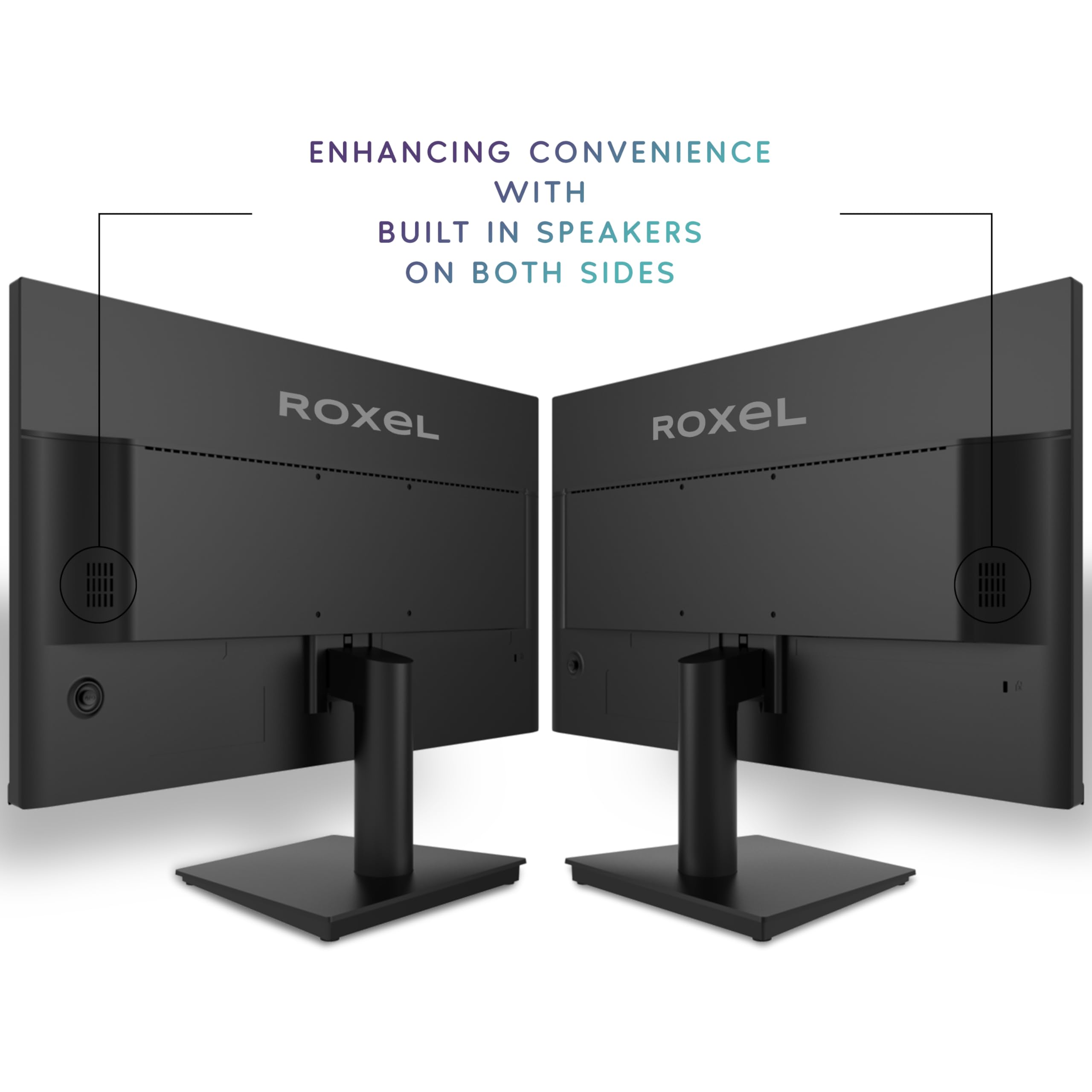 Roxel 27 Inch IPS FHD Computer Monitor - Borderless Design, 1080P Full HD, 75Hz Refresh Rate, HDMI & VGA Ports, 99% sRGB, 5ms Response Time, Eye Care (Flicker-Free & Low Blue Light), Frameless Display - Perfect for Home Office, Gaming, and Multimedia Entertainment