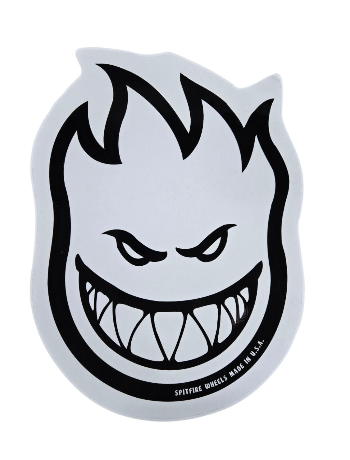 Vintage Spitfire Wheels Big Head Sticker - 9x12 Inches Large Black Clear Decal for Skateboards, Scooters, and Laptops - Perfect for DIY Customization and Personalization