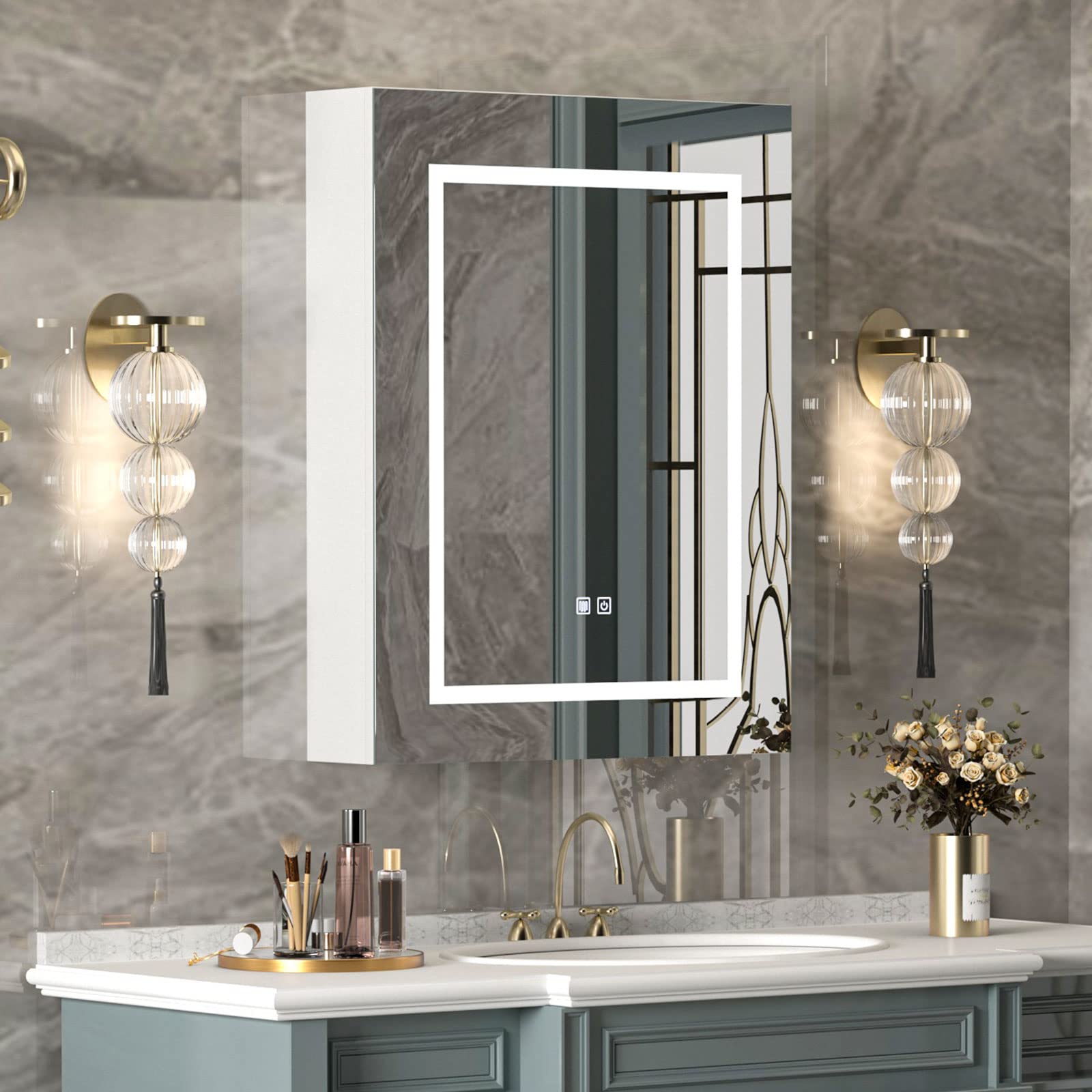 LED Medicine Cabinet with Mirror - 3-Color Adjustable Lighting, Wall Mounted Bathroom Storage Cabinet with Anti-Fog Mirror, 24x30 Inch - Perfect for Modern Bathrooms, Vanities & Small Spaces