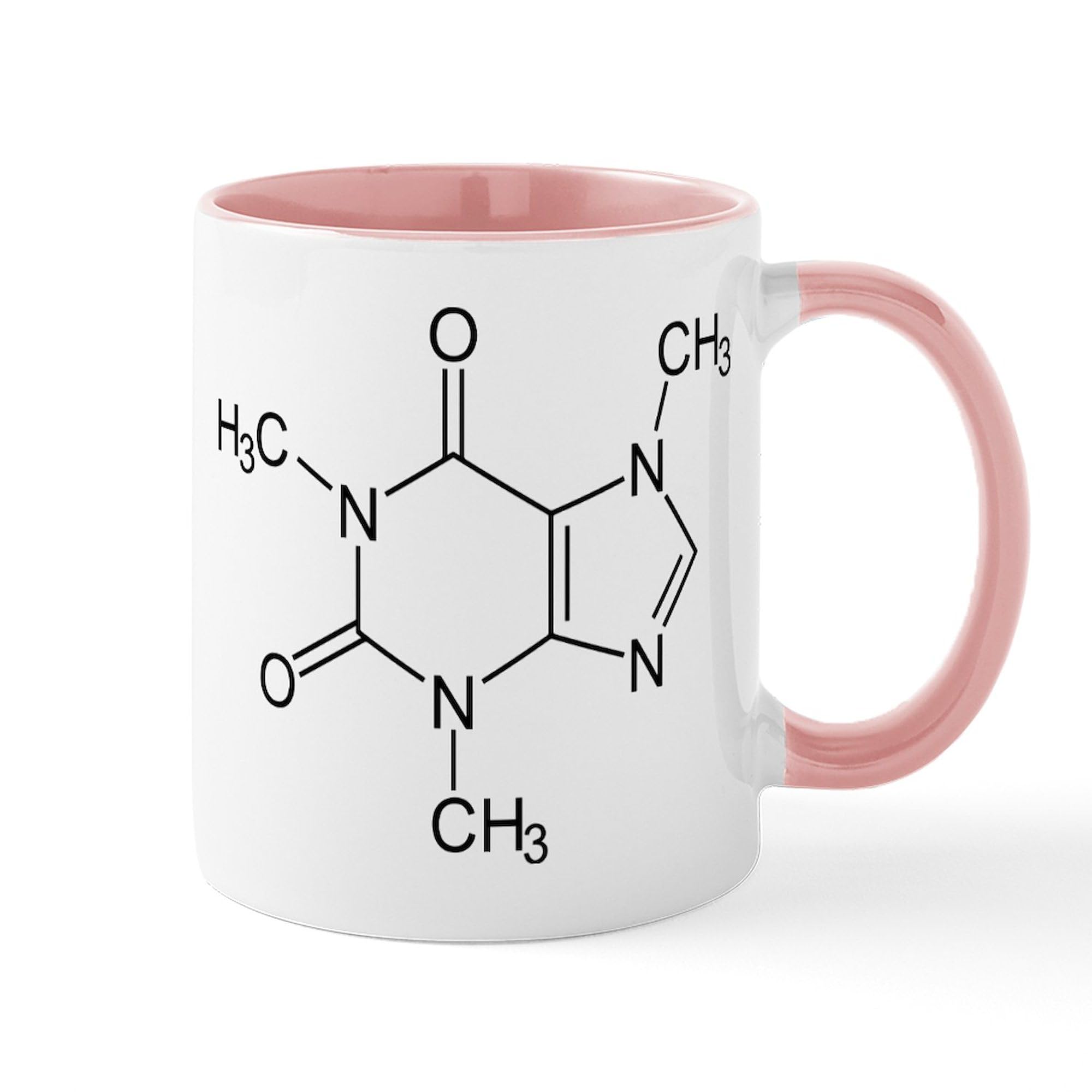 Caffeine Molecule Design 11 oz Ceramic Coffee Mug (325 ml) - Perfect for Coffee Lovers, Science Enthusiasts & Office Use