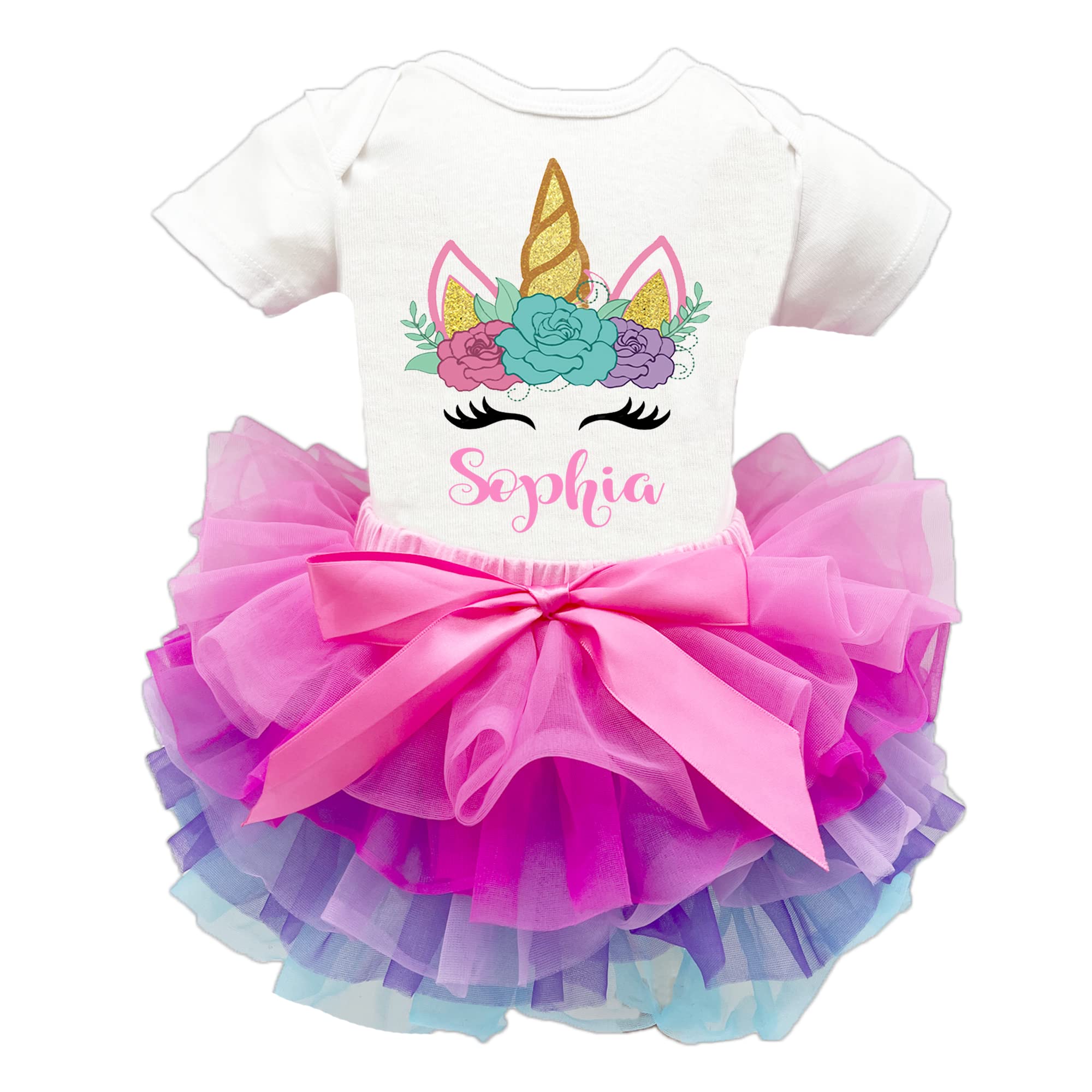 **Unicorn Birthday Dress for Girls - Sparkly Tutu Outfit with Headband & Pleated Skirt - Toddler Unicorn Costume for Birthday Parties, Photo Shoots & Dress-Up Play**