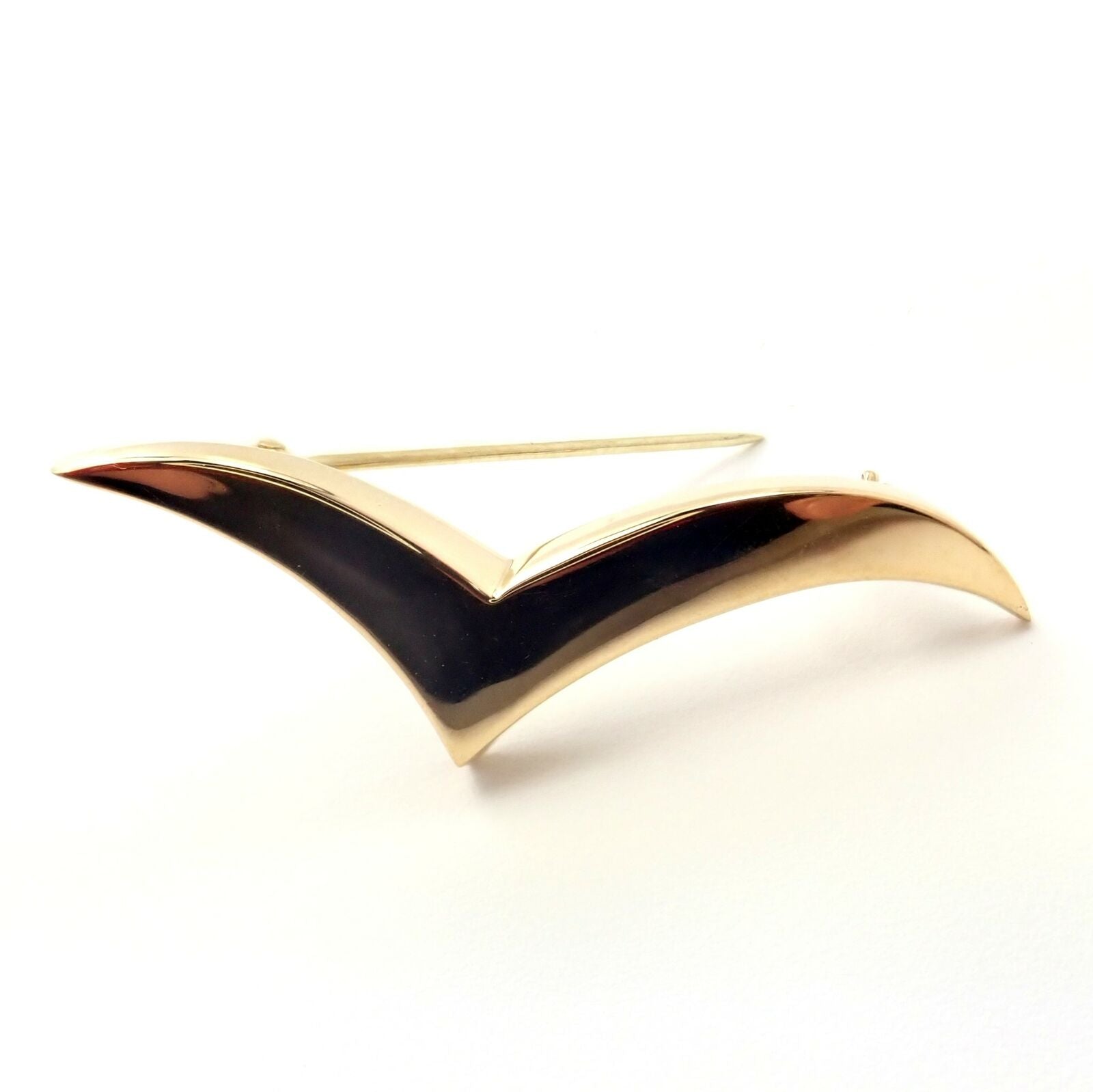 Authentic Tiffany & Co. 18K Yellow Gold Seagull Bird Pin Brooch - Elegant Jewelry Gift for Women, Perfect for Weddings, Parties & Special Occasions