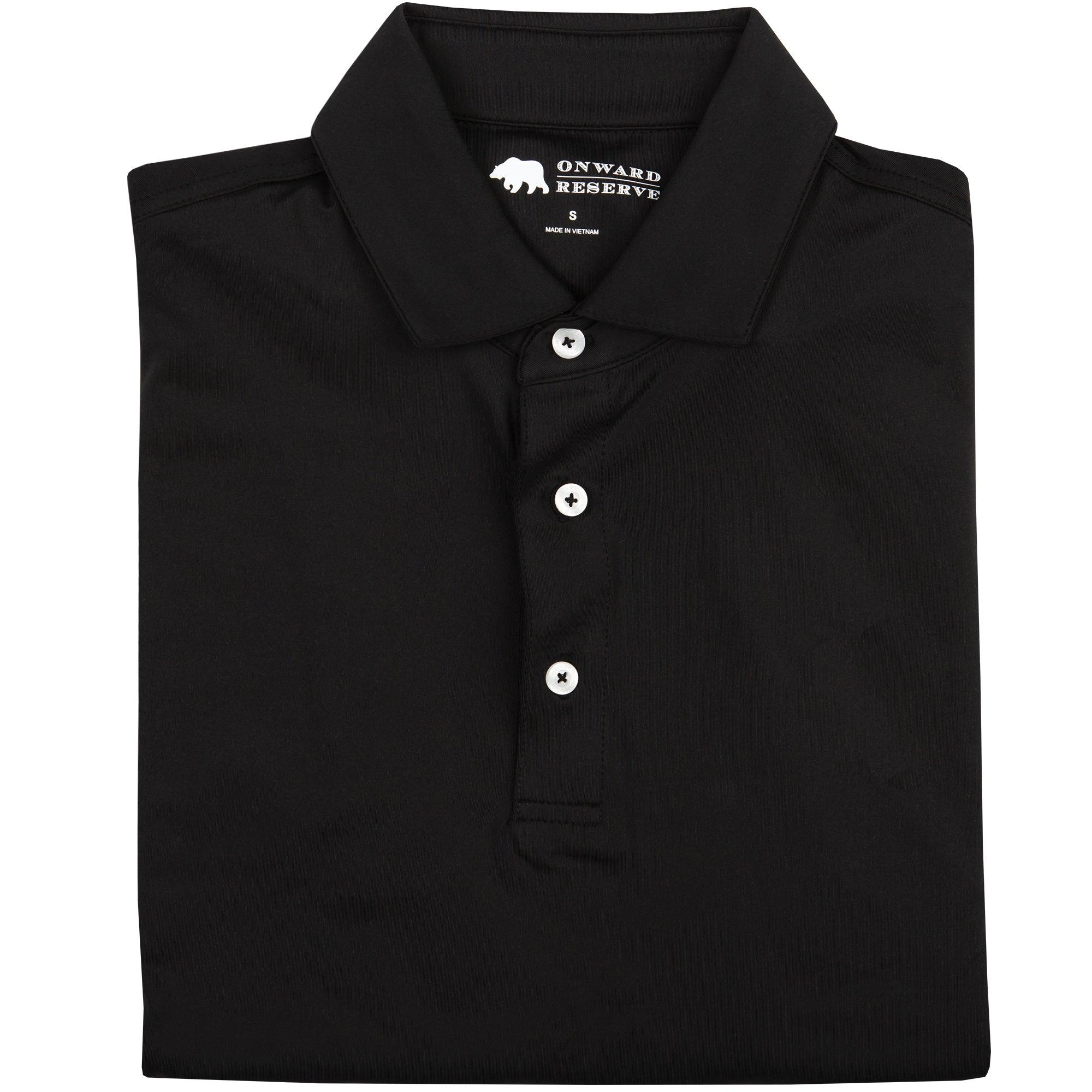 High-Quality Solid Performance Polo Shirt for Men - Black | Comfortable & Durable for Work, Golf & Casual Wear