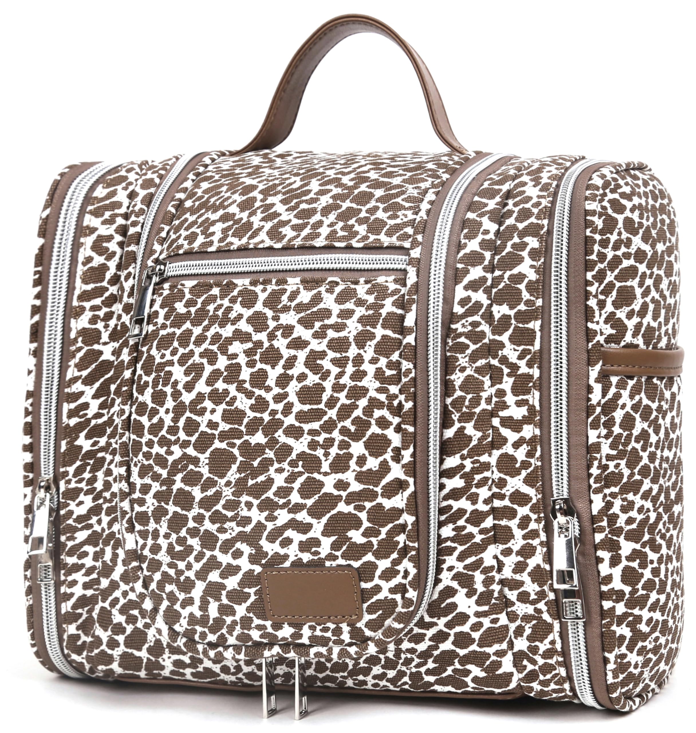 Leopard Print Hanging Travel Toiletry Bag for Women - Large Capacity Cosmetic & Makeup Organizer - Perfect for Vacation, Business Trips & Gym Essentials