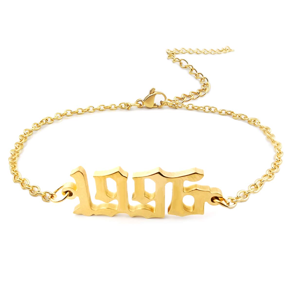 14K Gold Plated Birth Year Ankle Bracelet for Women - Adjustable Chain Anklet with Custom Year Number - Perfect Birthday Gift, Beach Jewelry & Everyday Fashion Accessory