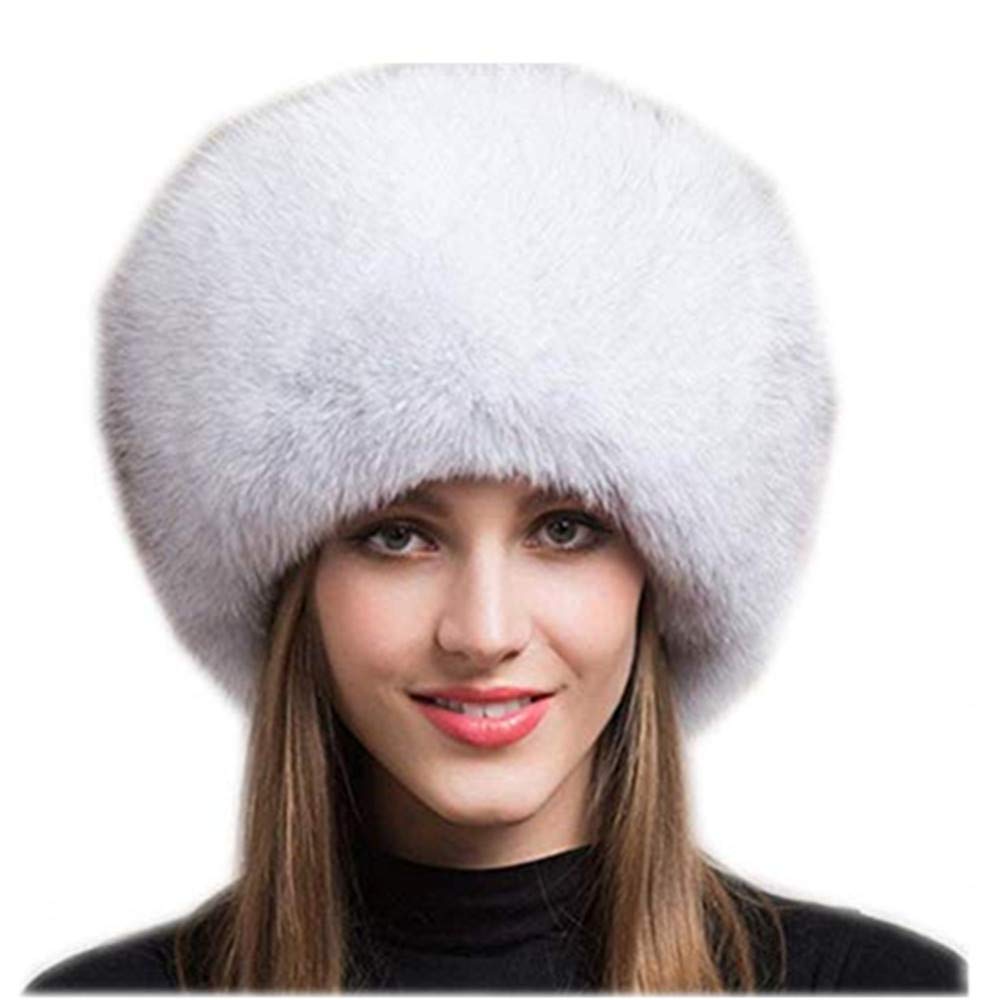 Gegefur Women's Real Fox Fur Winter Hat - Genuine Leather Warm Beanie for Cold Weather - Perfect for Outdoor Activities, Skiing, and Snow Adventures