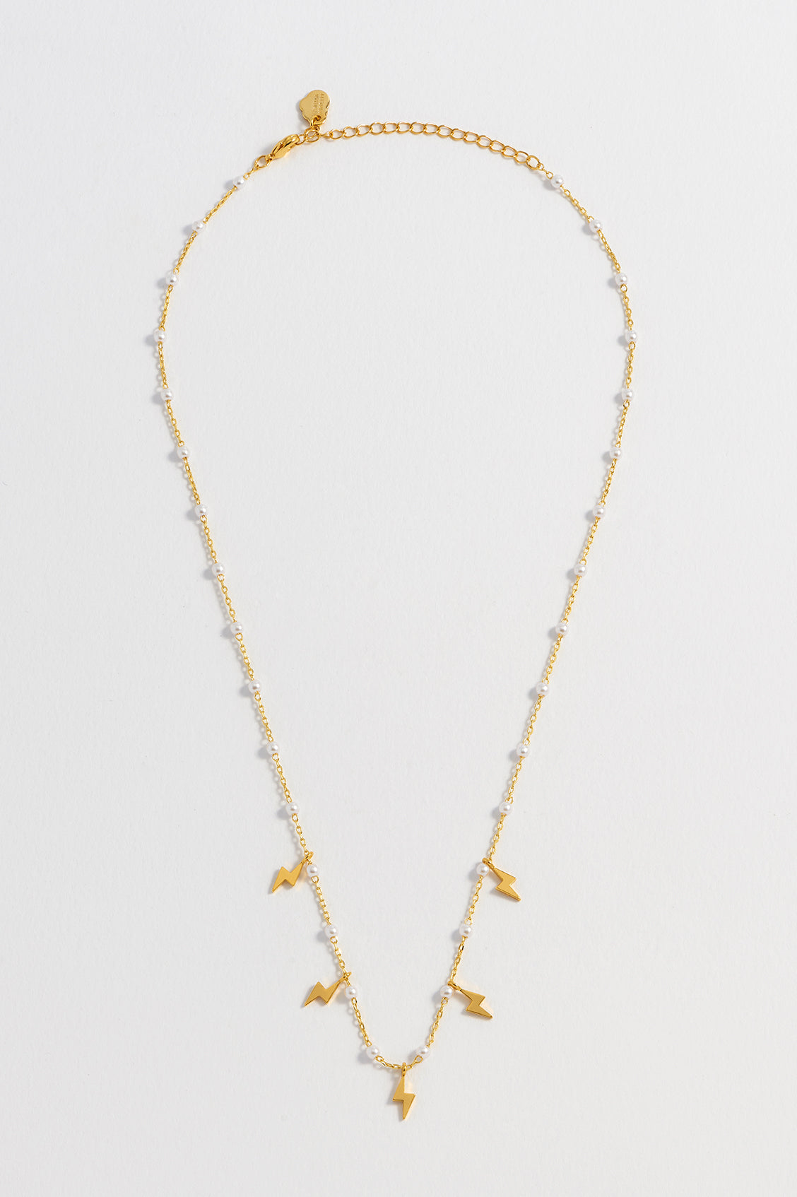 Pearl Power Bolt Charm Necklace - Elegant Sterling Silver Jewelry for Women | Perfect for Everyday Wear, Gifts & Special Occasions