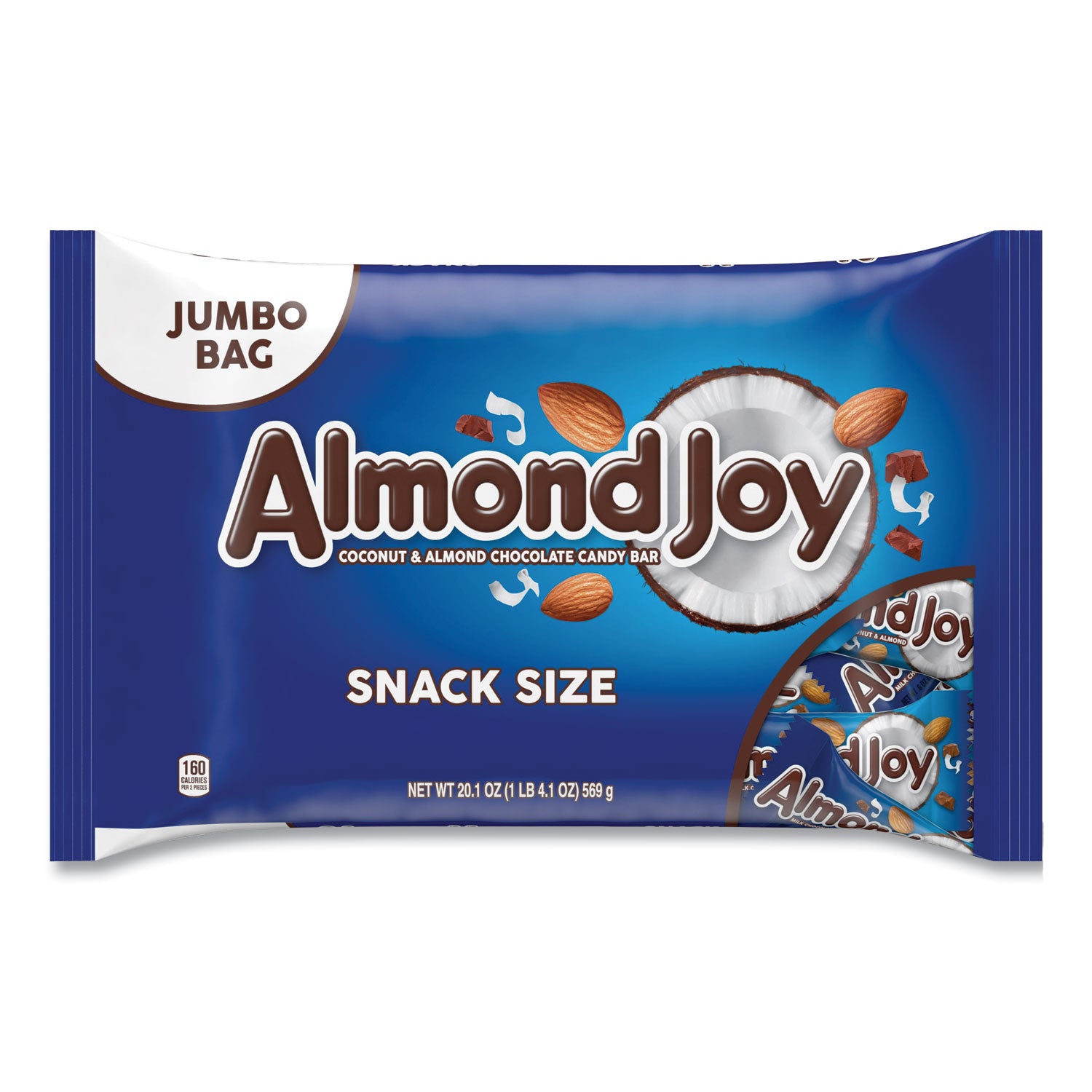 Almond Joy® Snack Size Candy Bars - 20.1 oz Bag (Pack of 2) | Coconut Almond Chocolate Candy | Perfect for Halloween, Parties & Office Snacks