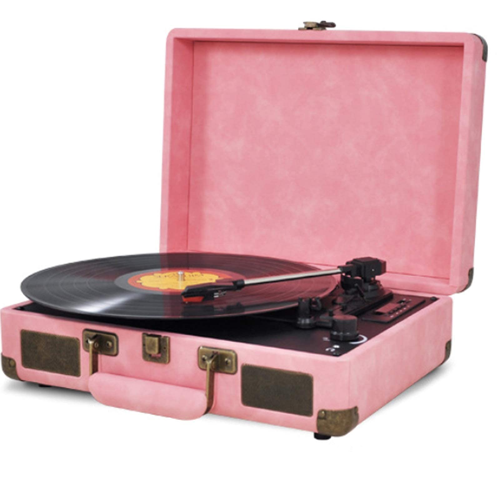 Portable 3-Speed Vinyl Record Player with Built-in Speakers | AUX Input & Headphone Jack | Supports 7/10/12 Inch Records | Perfect for Home, Office & Vintage Music Lovers