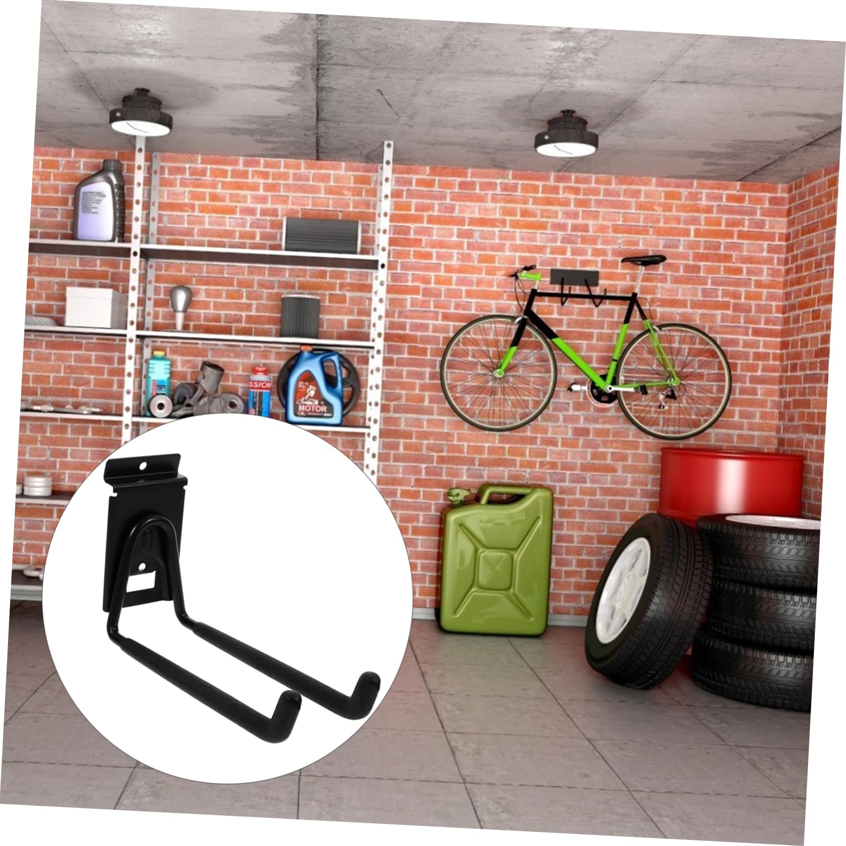 Veemoon 8 Inch Heavy Duty Wall-Mounted Metal Hook - Garden Tool Organizer & Bike Hanger for Bicycles, Shovels, Rakes - Perfect for Garage, Shed & Outdoor Storage