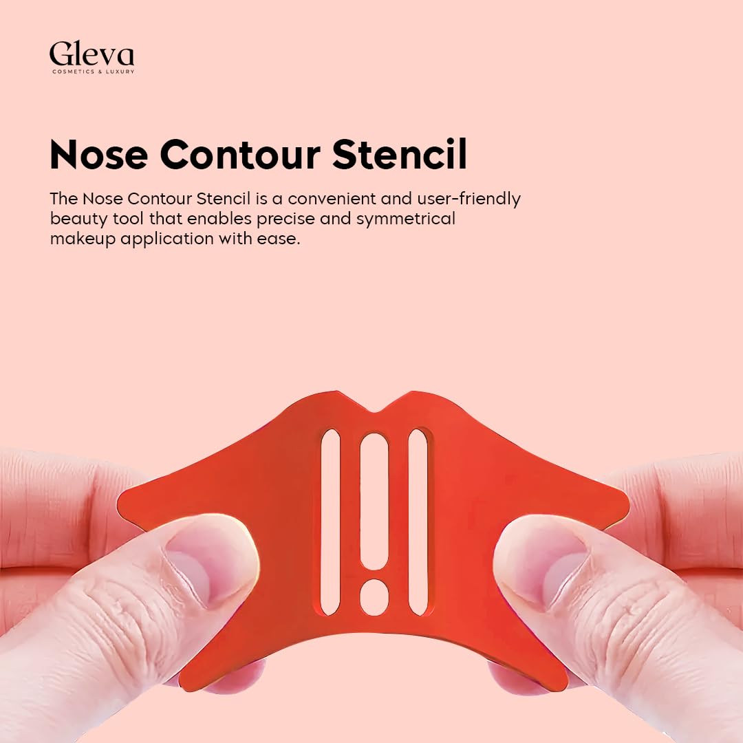 Multifunctional Silicone Makeup Stencil Tool for Eyeliner, Eyeshadow, Winged Liner & Lip Contouring - Portable Beauty Aid for Women - Perfect for Travel & Professional Makeup Application (Orange)