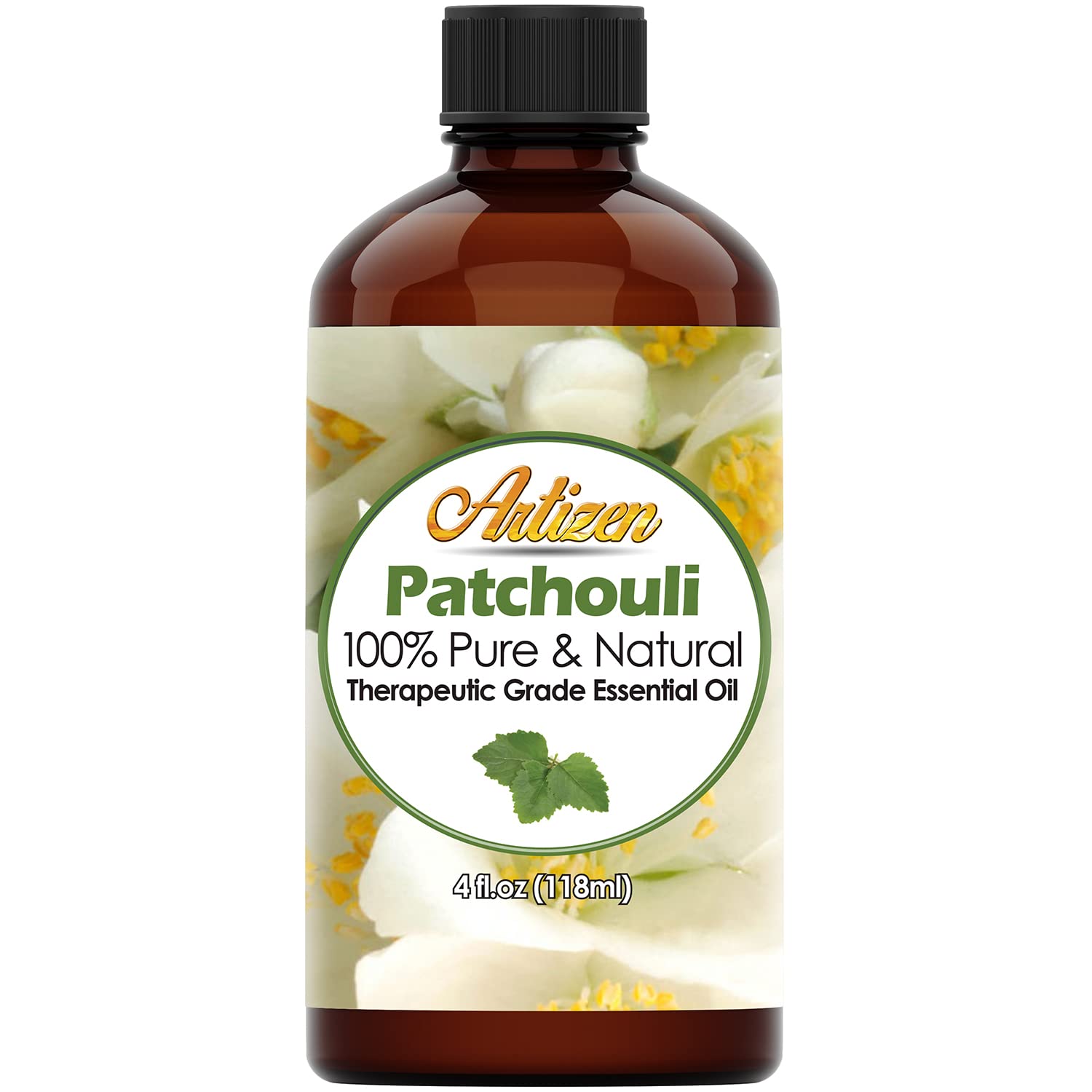 Artizen 4oz Patchouli Essential Oil - 100% Pure & Natural Aromatherapy Oil for Diffusers, Massage & Relaxation - 4 Fluid Ounces