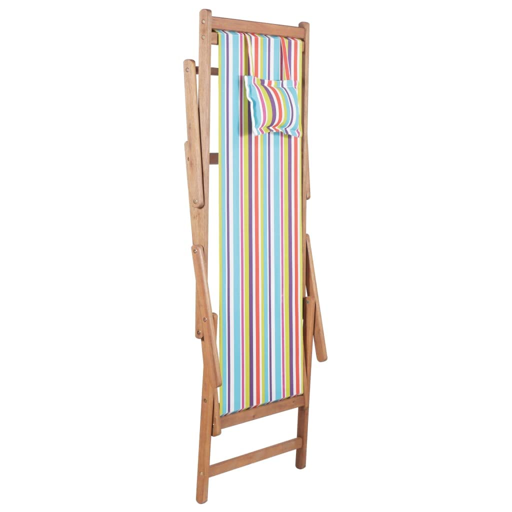 SKM Folding Beach Chair - Portable Wooden Frame with Durable Fabric, Lightweight & Compact for Outdoor, Camping, Picnic, Travel - Multicolor 3998