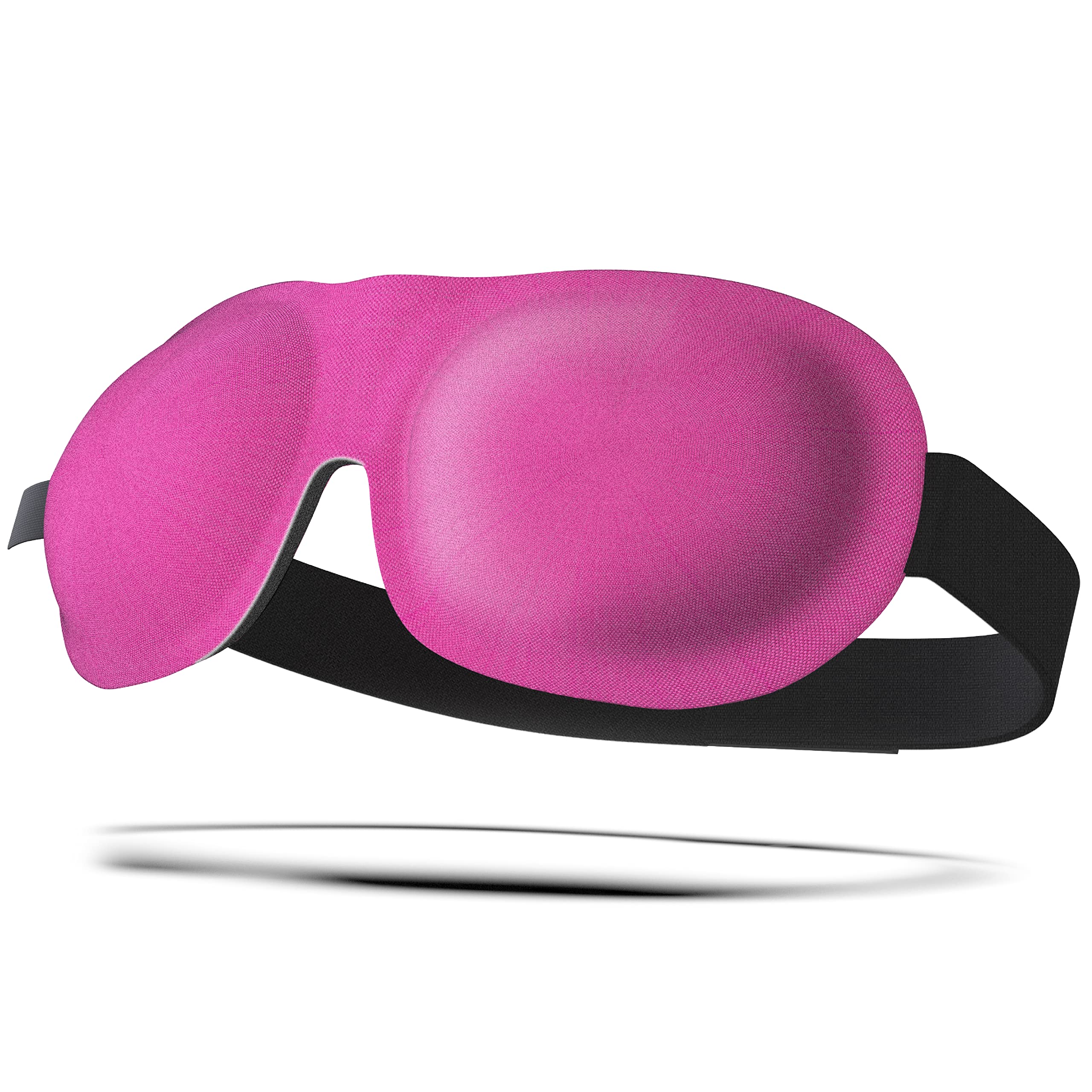 SMUG 100% Blackout Sleep Mask - Eyelash Friendly Contoured Eye Mask for Men & Women | Adjustable Straps for Comfortable Sleep | Perfect for Travel, Naps & Deep Sleeping | Bright Pink Blindfold