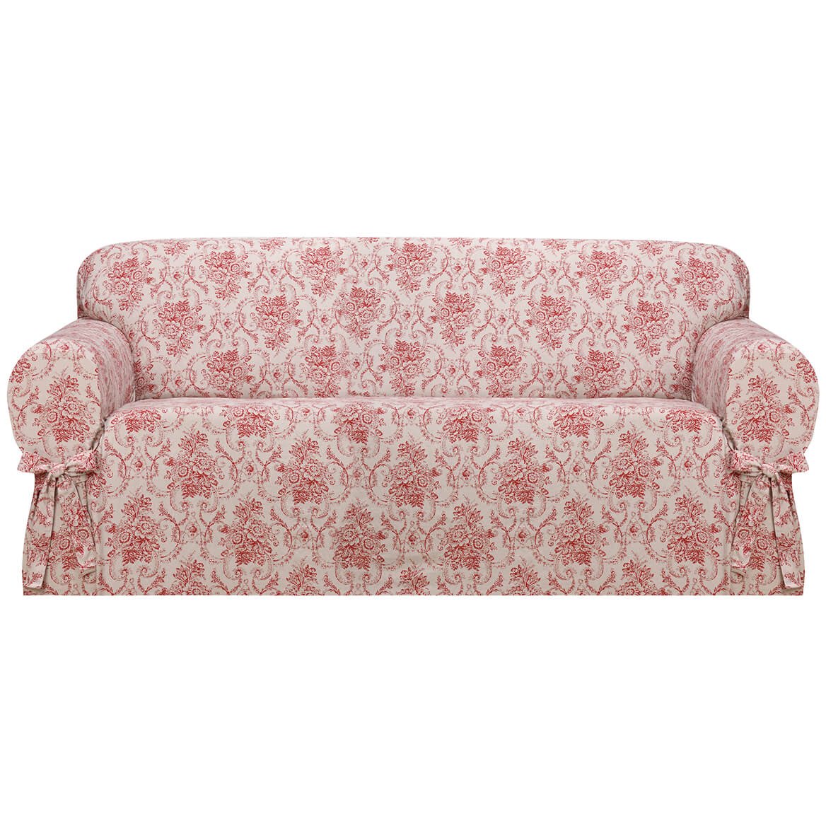 Madison Chateau Sofa Slipcover - Red Velvet Stretchable Furniture Protector for Living Room, Bedroom & Home Decor