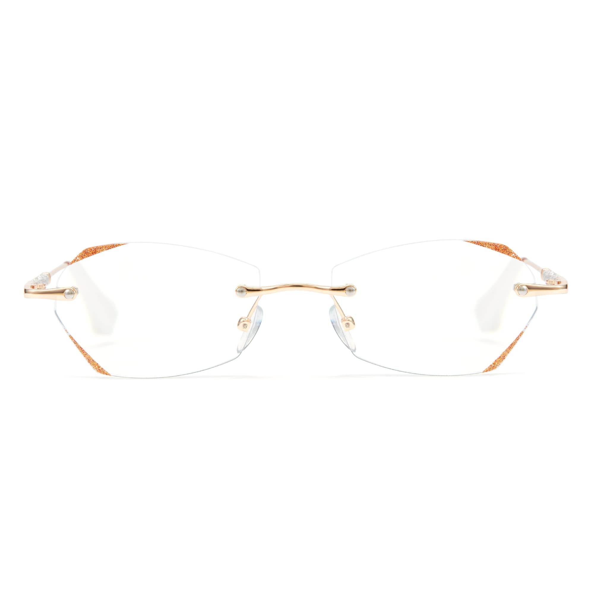 Cyxus Blue Light Blocking Reading Glasses for Women - Anti Eyestrain Computer Readers with Rimless Lightweight Frame - Perfect for Office Work, Screen Time & Digital Eye Strain Relief