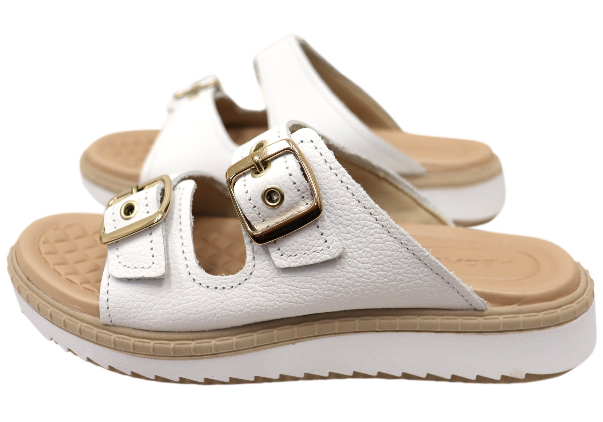 Pegada Arlineda Women's Comfortable Brazilian Leather Slides Sandals - Soft & Supportive Flip Flops for Beach, Pool, and Casual Wear