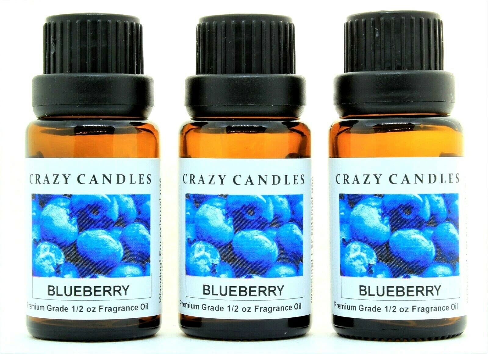 Premium Blueberry Scented Fragrance Oil - 3 Pack (15ml/0.5oz Each) for Candles, Diffusers & Home Aromatherapy | Long-Lasting Essential Oil for Relaxation & Stress Relief