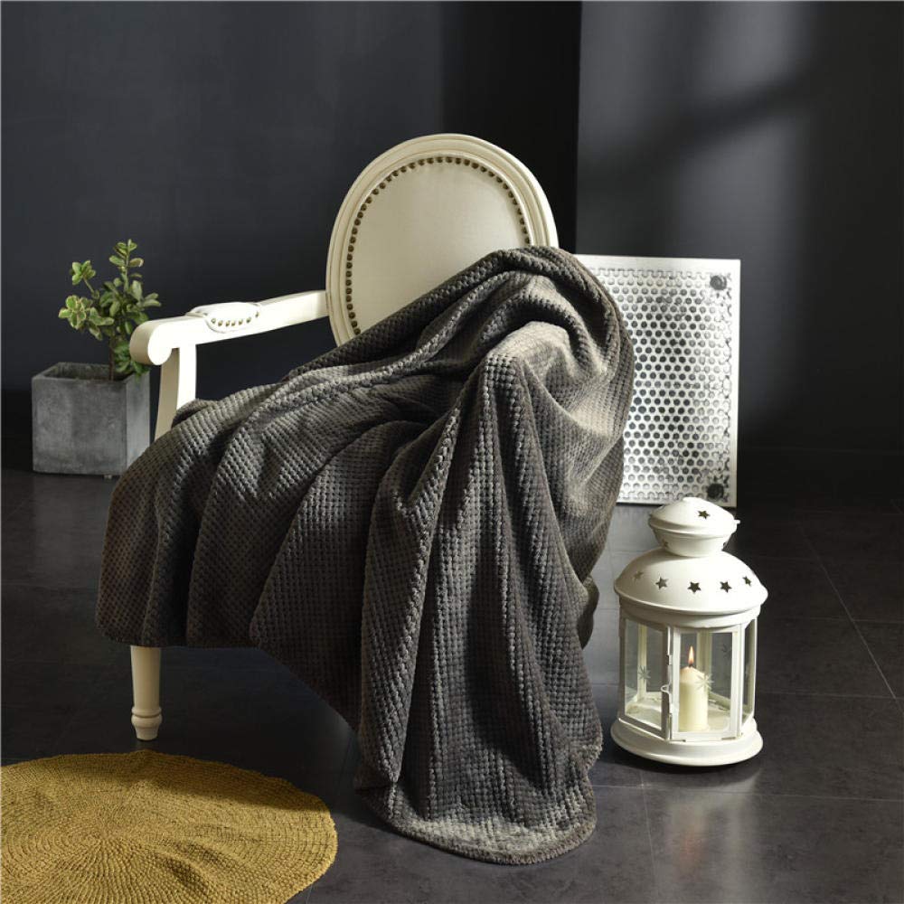 Super Soft Popcorn Textured Throw Blanket - Large 37.4x49.2in Cozy Sofa Bed Blanket for Winter, Dark Gray Pet-Friendly Blanket | Perfect for Living Room, Bedroom & Travel