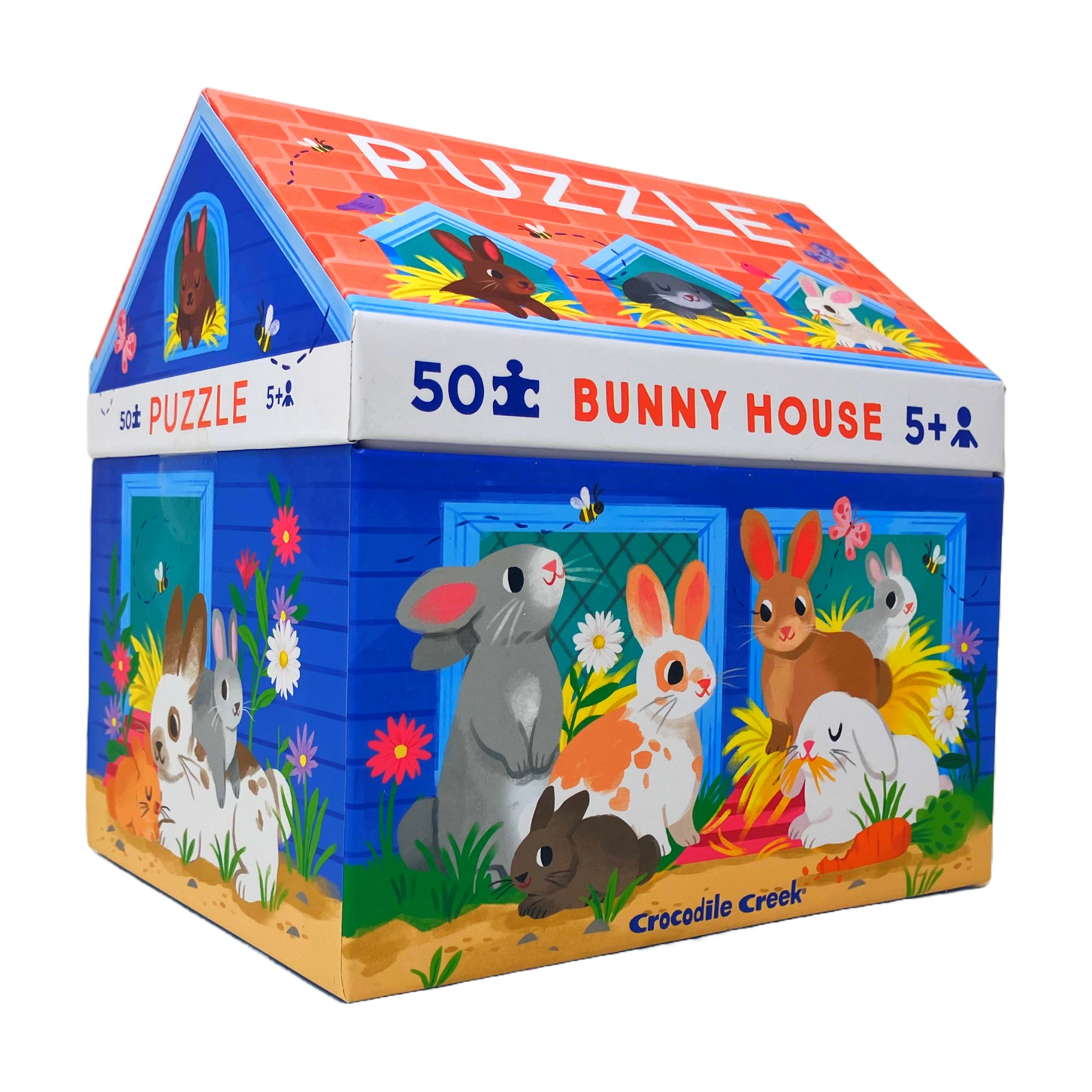 Bunny House Puzzle - Whimsical 50 Piece Jigsaw Puzzle for Kids & Adults - Perfect for Family Game Night & Educational Playtime