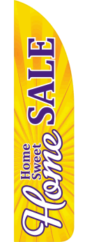 Home Sweet Home Sale Sidewalk Feather Flag Banner - Outdoor Advertising & Yard Sign for Real Estate, Garage Sales & Events (Flag Only)