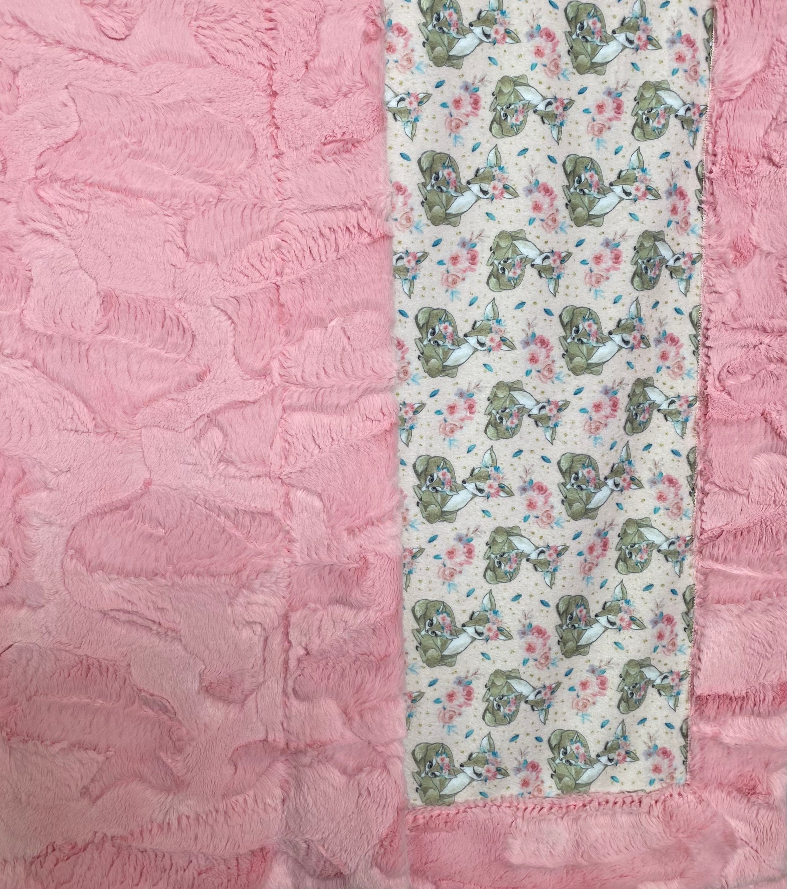 Luxury Rose Flower Fawn Print Minky Blanket for Toddlers - 47x64 Inches - Soft Baby Blanket for Nursery, Stroller, and Crib - Perfect Gift for Newborns and Infants