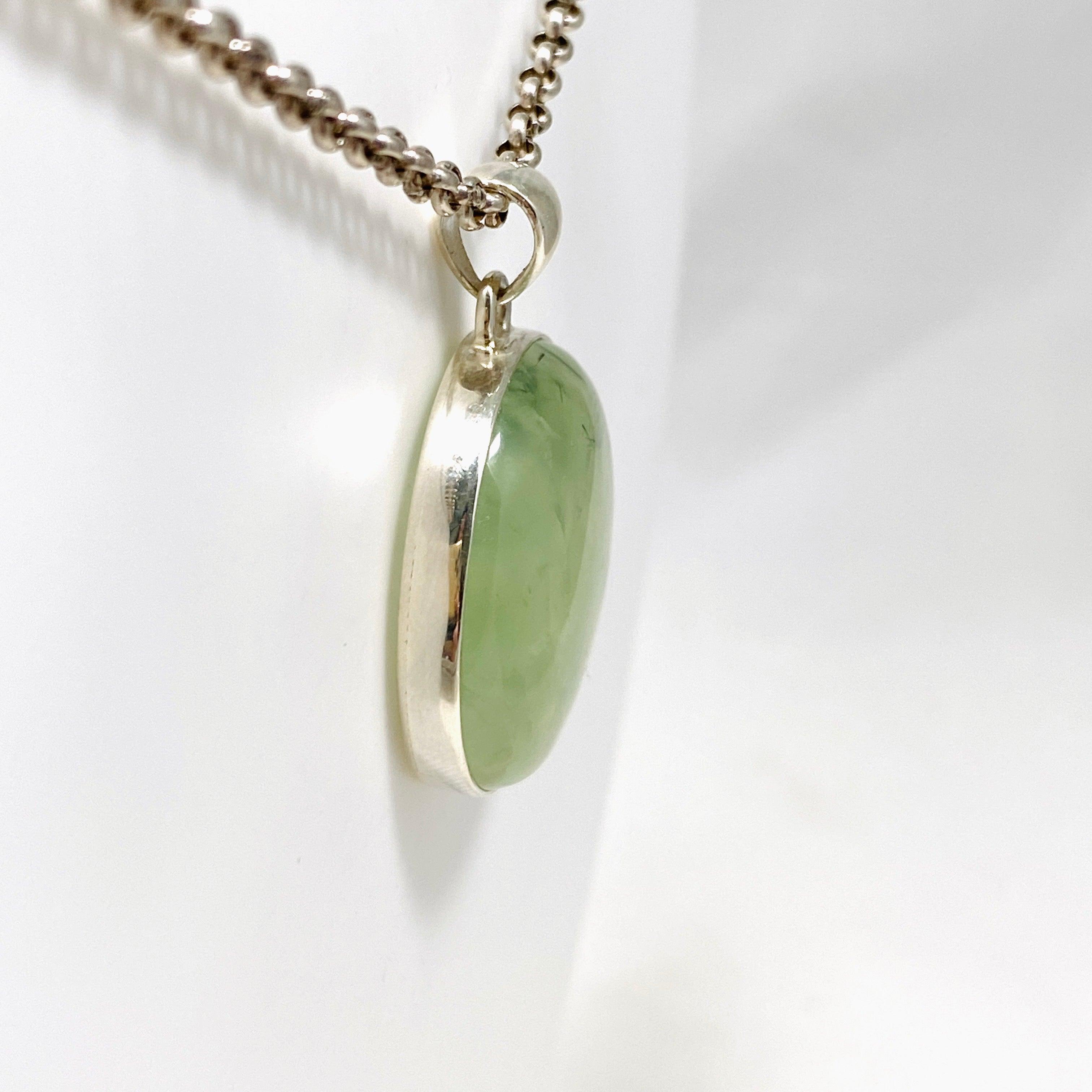 Natural Prehnite Round Pendant Necklace KPGJ4284 - Elegant Gemstone Jewelry for Women, Perfect for Daily Wear, Gifts & Special Occasions