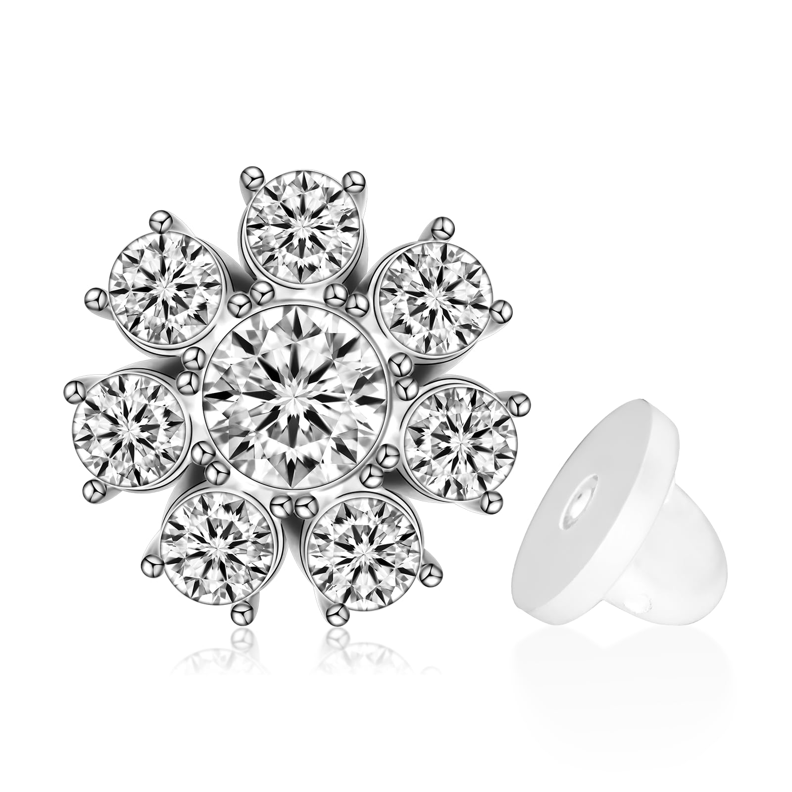 Elegant Silver Tone Crystal Lapel Pins for Men & Women - Vintage Metal Brooch for Suits, Blazers & Formal Wear - Perfect Wedding, Birthday, Anniversary & Father's Day Gift - Ideal for Business Meetings, Proms & Special Occasions