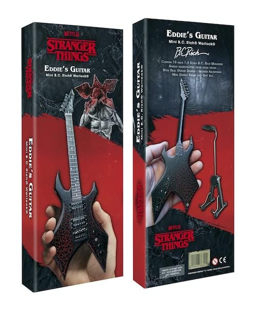 AXE HEAVEN Stranger Things Eddie Munson Guitar Replica - Miniature Electric Guitar Model for Collectors, Fans & Home Decor | Perfect for TV Show Memorabilia Displays & Gift Giving