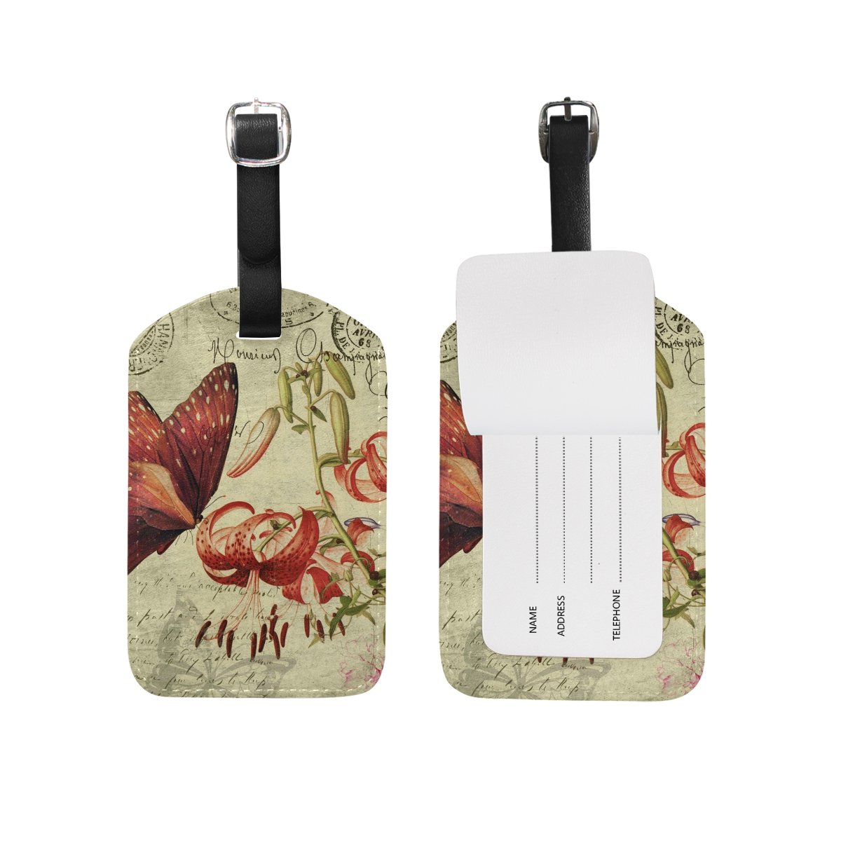Butterfly Luggage Tags - Travel ID Cover for Suitcases & Bags