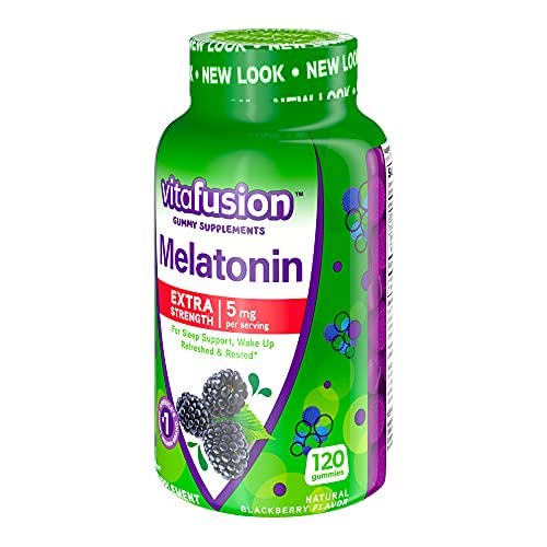 Extra Strength Melatonin 5mg Gummies - BlackBerry Flavor, 120 Count (2 Bottles) | Natural Sleep Aid Supplement for Adults & Kids | Perfect for Jet Lag, Shift Work & Insomnia Relief