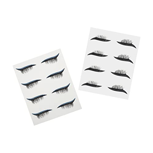 8 Pairs Glitter False Eyelashes & Eyeliner Stickers - Reusable Self-Adhesive Lashes for Dramatic Eye Makeup | Perfect for Parties, Halloween, Cosplay & Special Occasions