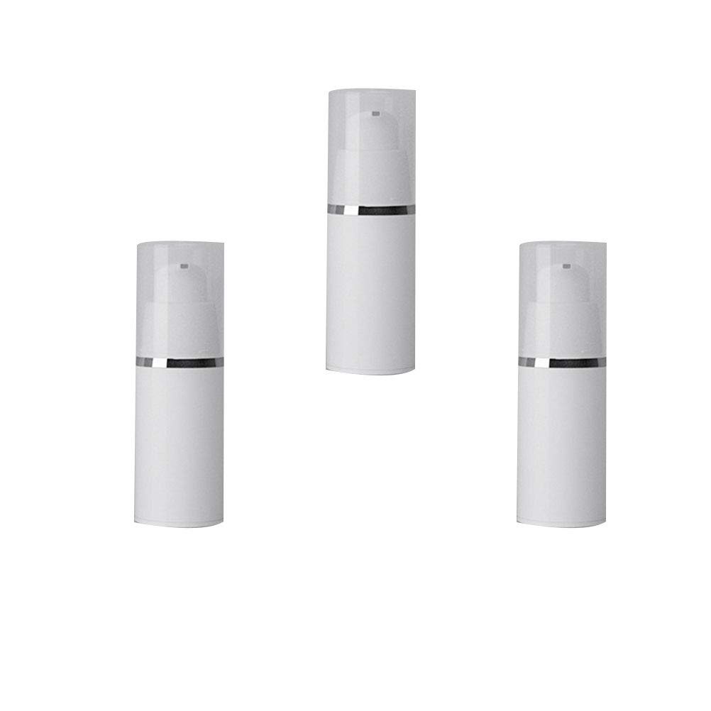 3pcs Vacuum Pump Bottle for Lotion - White Dispenser for Skincare & Travel