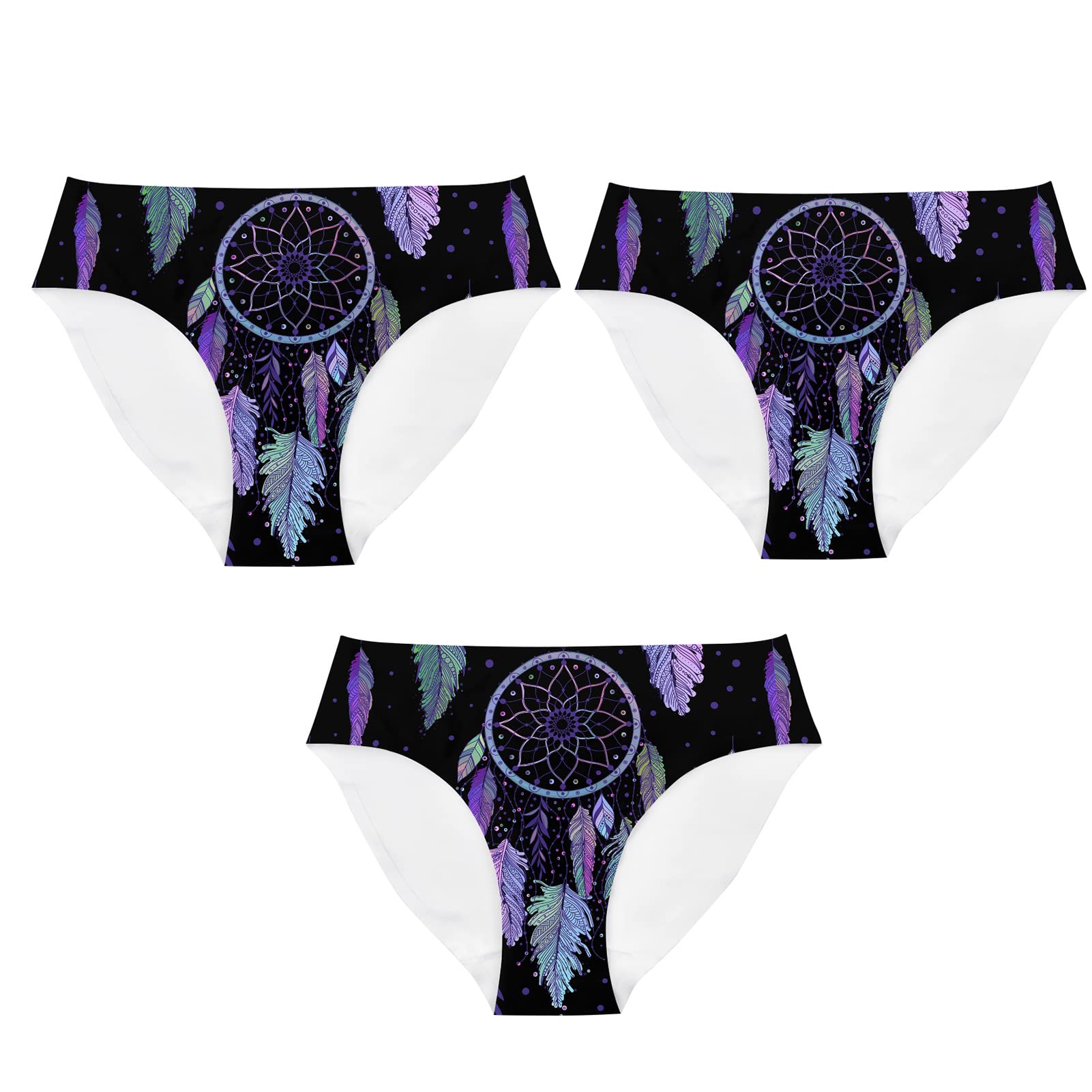 Mumeson Women's No Show Invisible Underwear - Breathable Elastic Bikini Hipster Panties with Animal Print for Daily Wear, Workout & Bachelorette Party