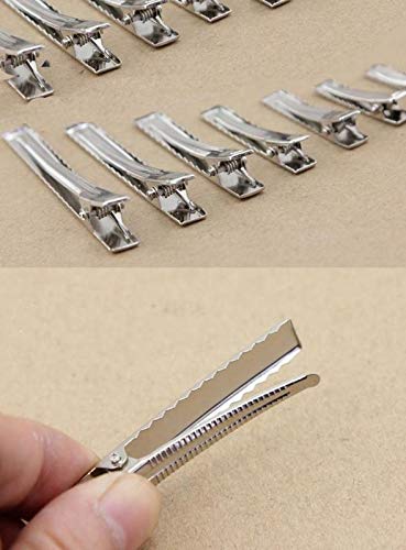 Elina Alligator Hair Clips for Women - 12 Pack Silver Hair Claws for Thick Hair, Ponytail Holders - Perfect for Work, Gym, and Everyday Styling