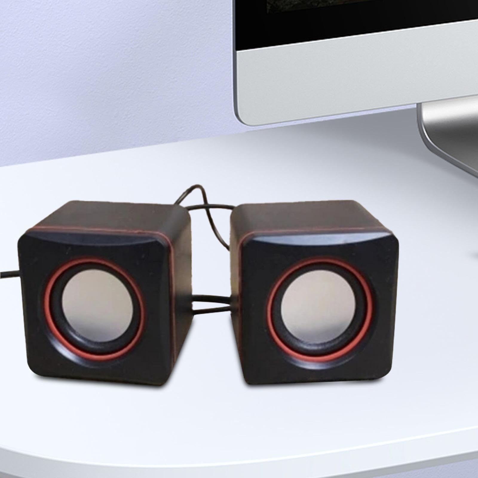 BaotyJie 2Pcs USB Wired Computer Speakers with 3D Sound Technology, Compact Gaming Speakers for Laptop, Desktop, Travel, Home Office, and Multimedia Entertainment