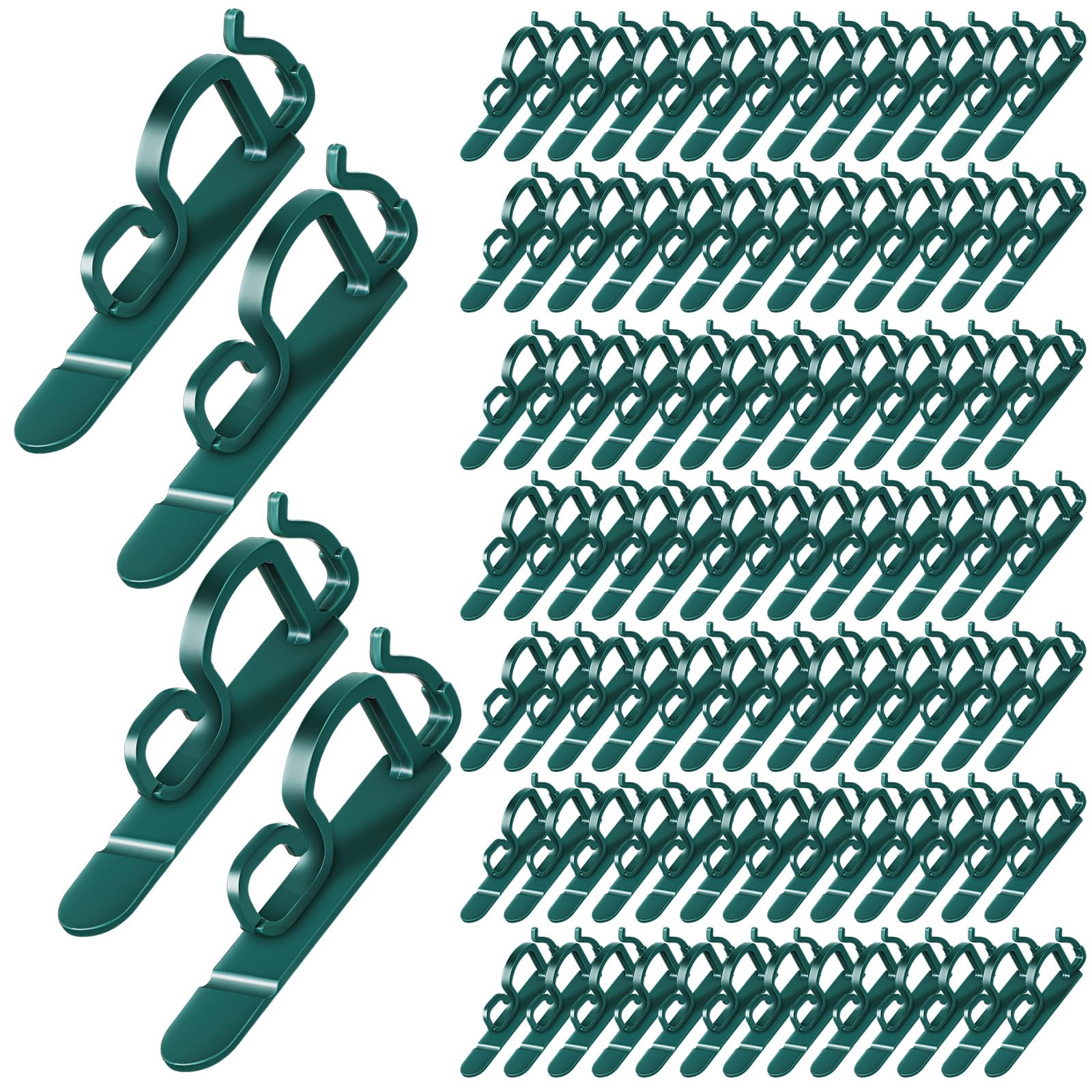 VIHOSE 100 Pcs Christmas Light Clips - Universal Shingle Clips for Outdoor Holiday Decorations, Plastic Hooks for String Lights (Green) - Perfect for Roof, Gutters, and Holiday Light Displays