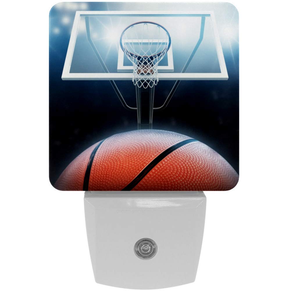 GIOVANIOR LED Basketball Hoop Night Light with Dusk to Dawn Sensor - Wall Plug in Energy Efficient Lighting for Bedroom, Bathroom, Hallway & Stairs - Perfect for Kids Rooms, Game Rooms and Sports Themed Decor