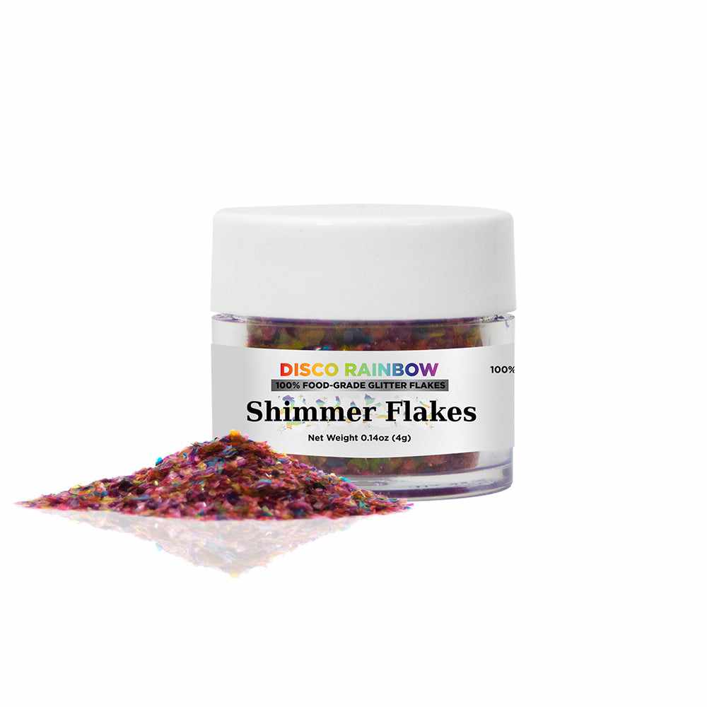 Disco Rainbow Edible Shimmer Flakes - Food Grade Glitter for Cakes, Cupcakes & Drinks | Perfect for Birthday Parties, Wedding Decorations & DIY Desserts