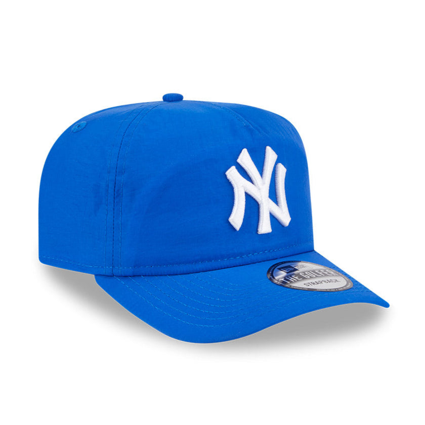 New York Yankees Strapback Hat by New Era - Light Royal Blue Nylon Golf & Everyday Cap for Men | Perfect for Baseball Games, Golfing, and Casual Wear