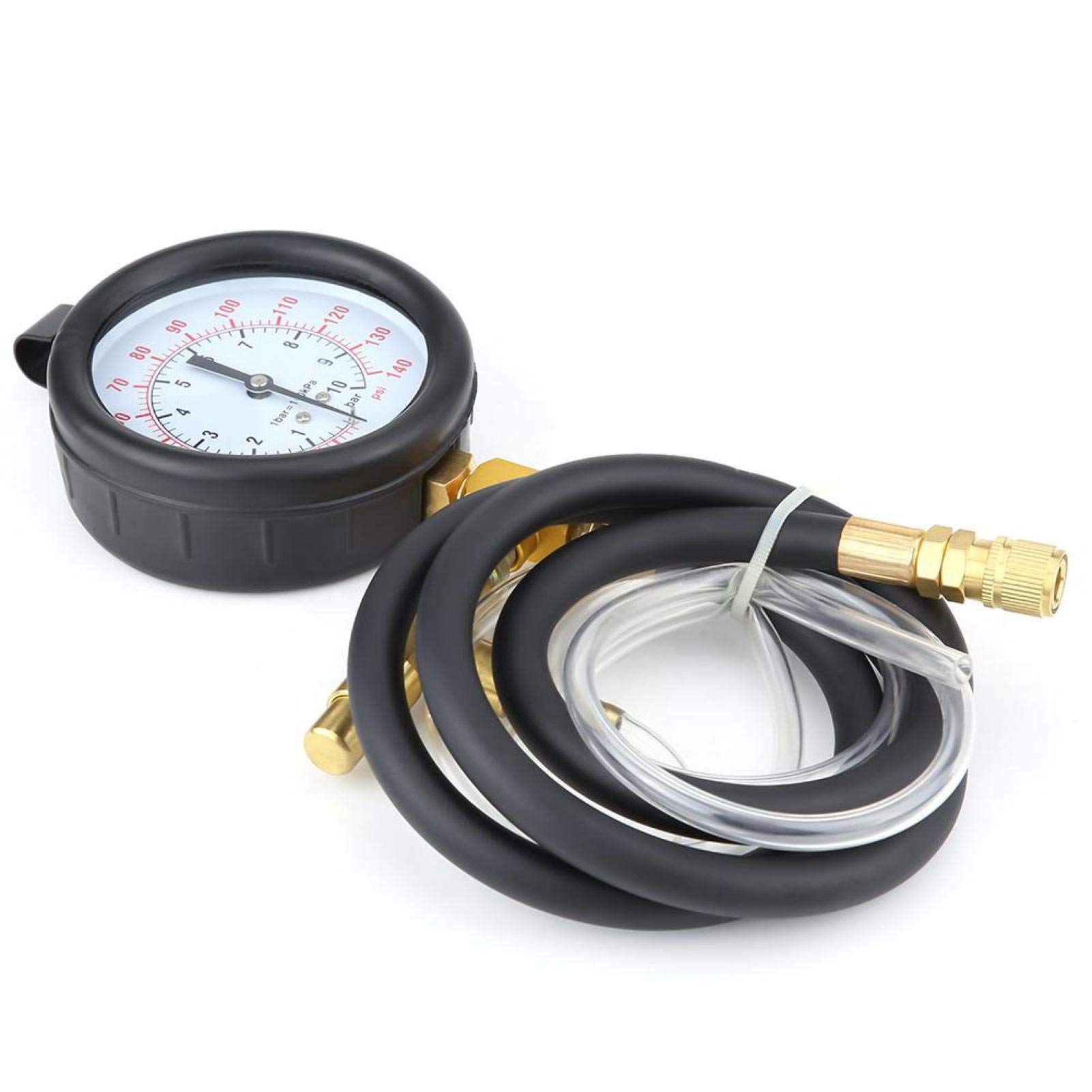 Qiilu Universal Petrol Fuel Pressure Gauge Tester Kit - Professional Fuel Injection Pump Diagnostic Tool for Automotive Repair | Perfect for Mechanics & DIY Car Maintenance
